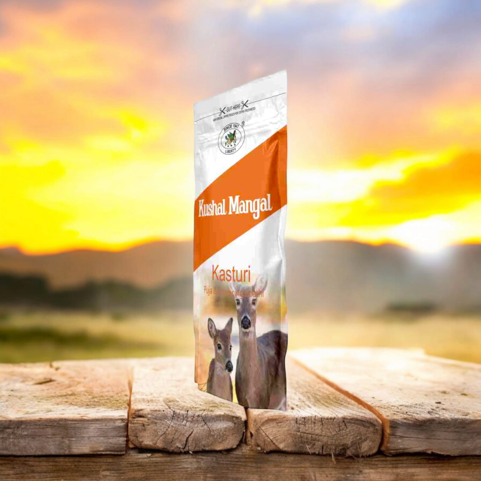 Kasturi Incense Sticks by Kushal Mangal, 9 inches long, with a 30-40 minute burn time, in a zipper pouch from Timeshopee.