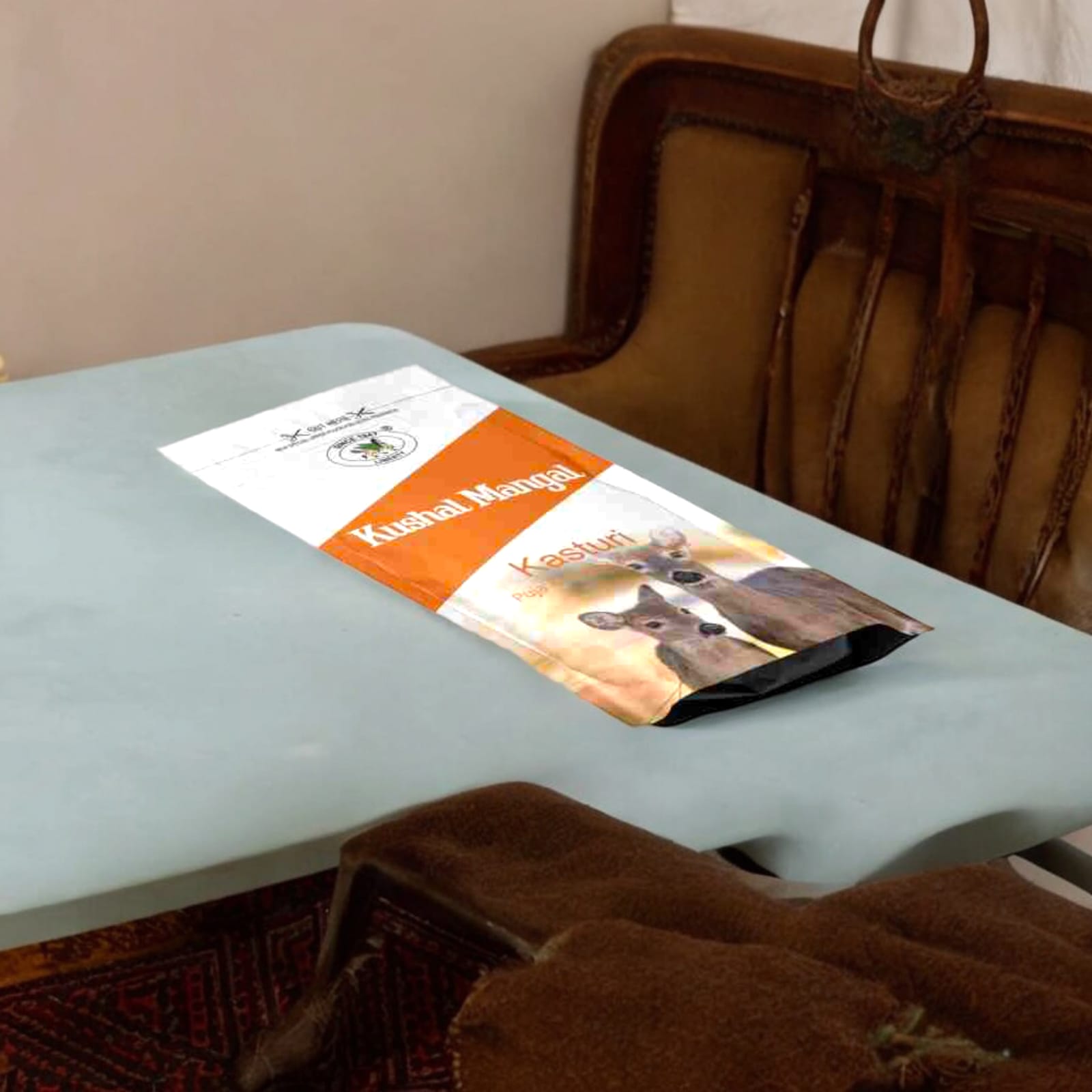 Kasturi Incense Sticks by Kushal Mangal, 9 inches long, with a 30-40 minute burn time, in a zipper pouch from Timeshopee.