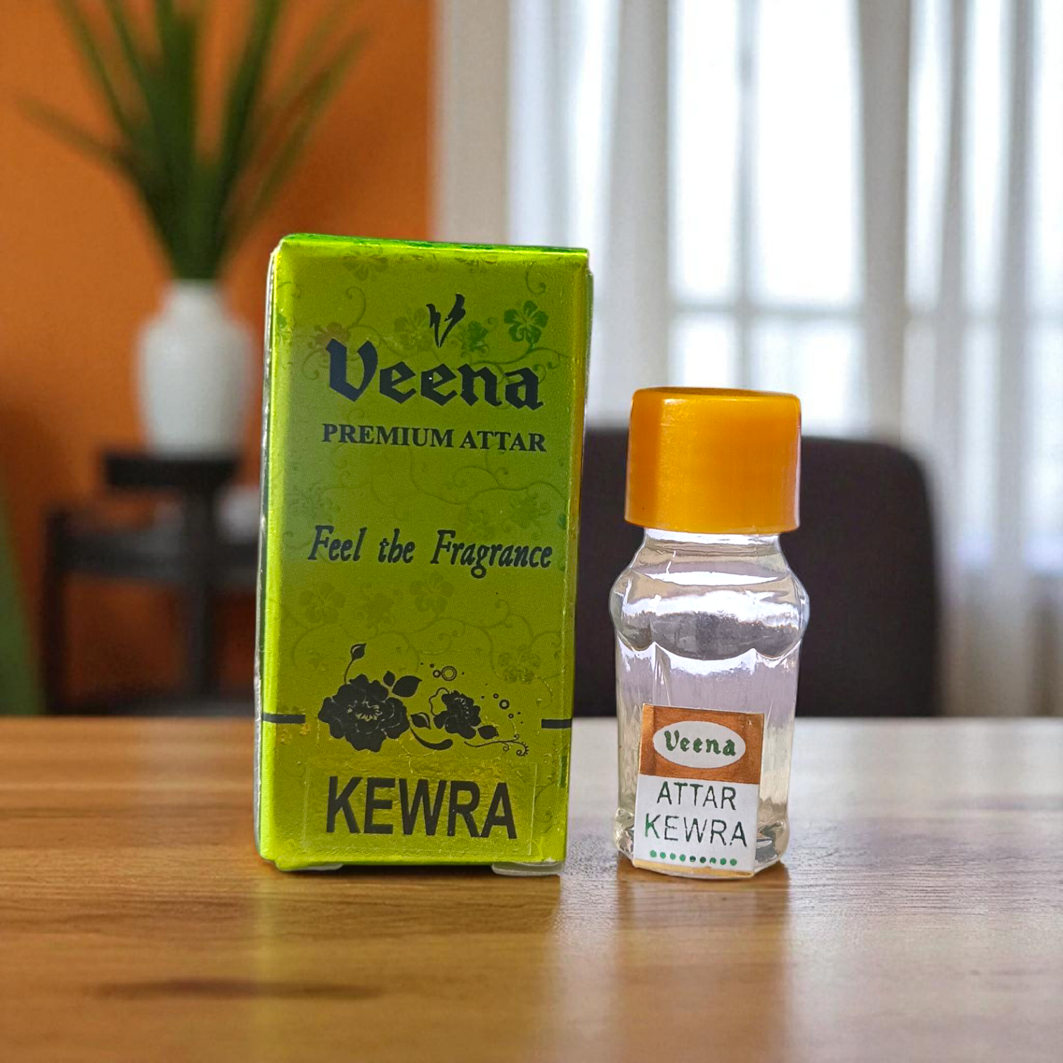 Kewra Attar 2ML by Veena - Premium alcohol-free perfume for worship by Timeshopee