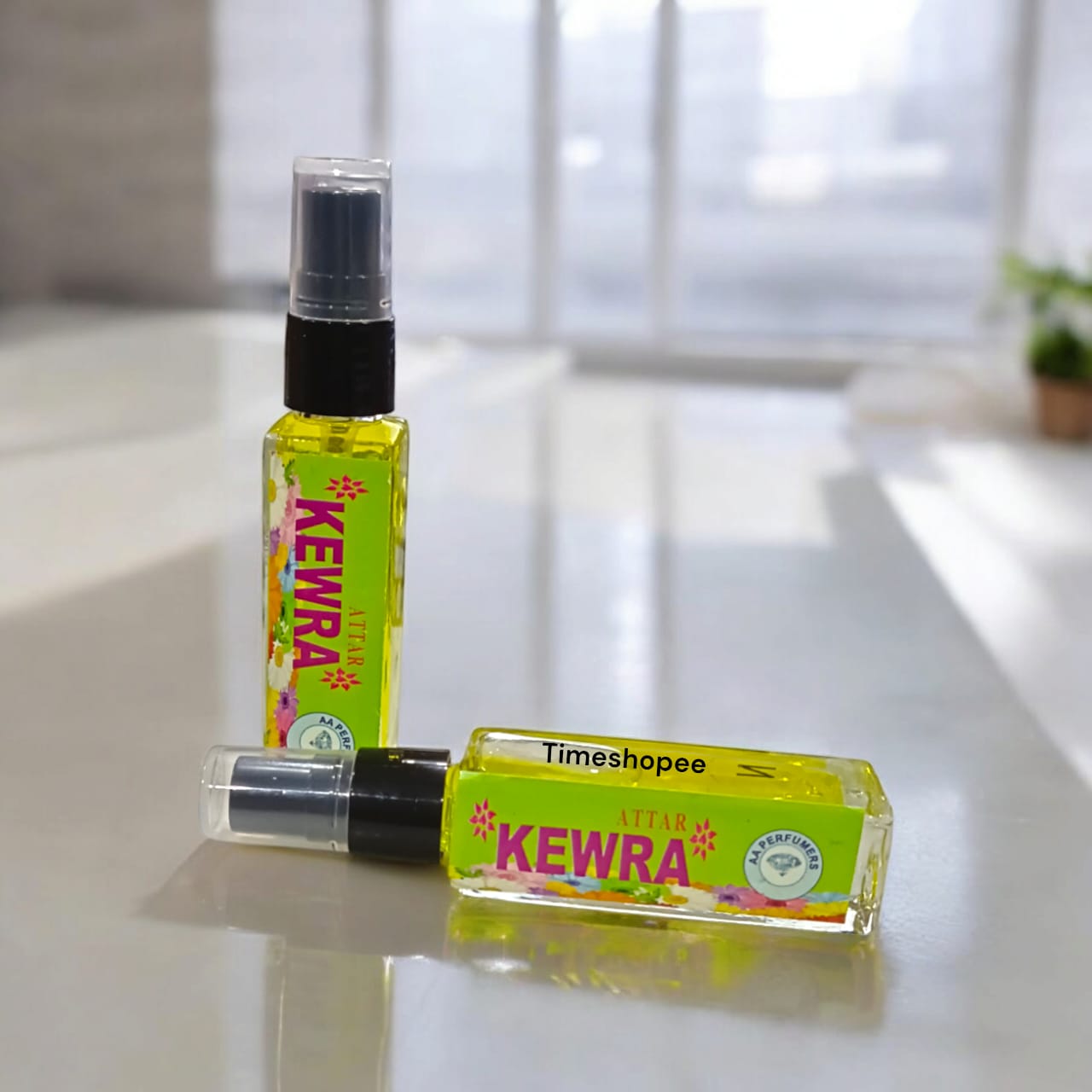 Kewra Spray Attar in 25ML bottle, alcohol-free with natural floral and sandalwood fragrance, perfect for Lord Narayan, by Timeshopee