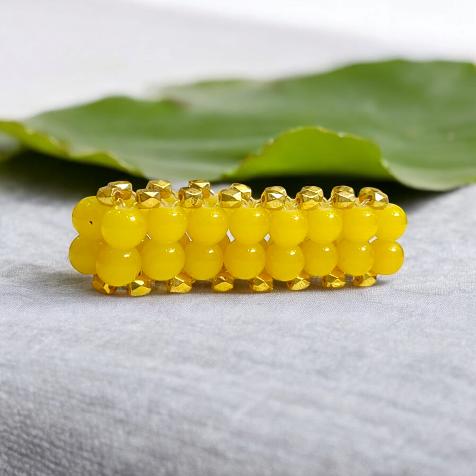 Lab-certified Yellow Agate Bracelet with 8MM beads, stretchable design, enhancing confidence and spiritual power by Timeshopee.