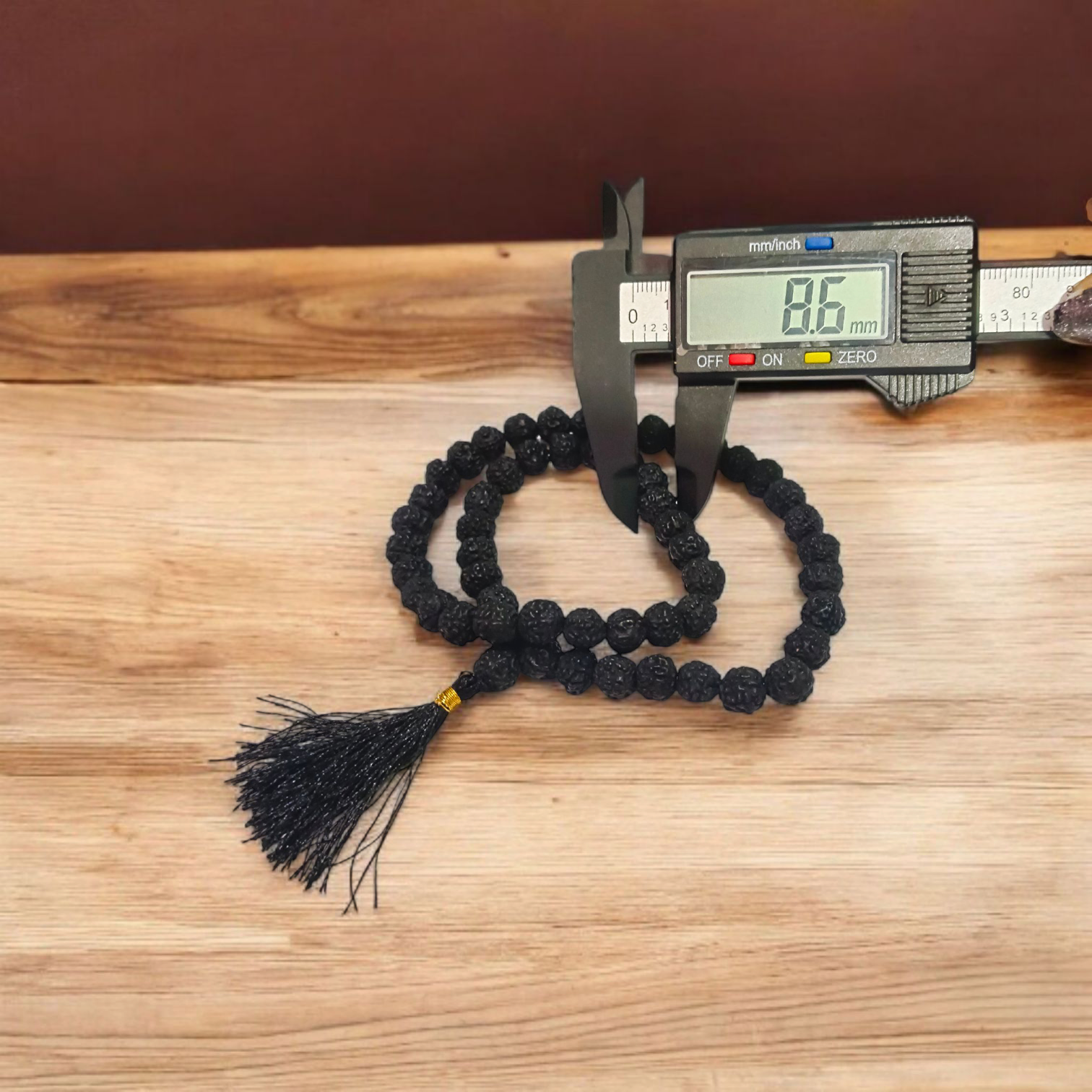 Lab Certified Black Rudraksha Mala with 5 Mukhi 7-8mm Beads – 54+1 Mala for Meditation and Spiritual Use