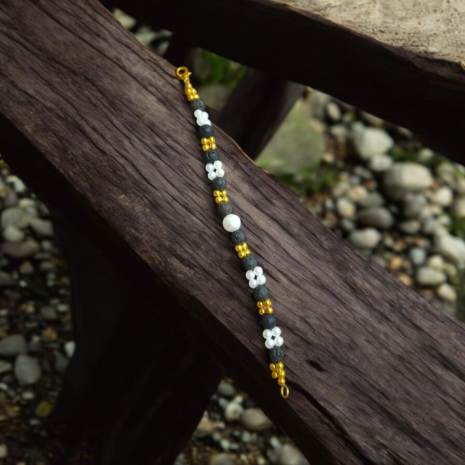 Lab Certified Genuine Lava Bracelet from Timeshopee with 8MM beads and adjustable lobster clasp, ideal for strength, protection, and special occasions.