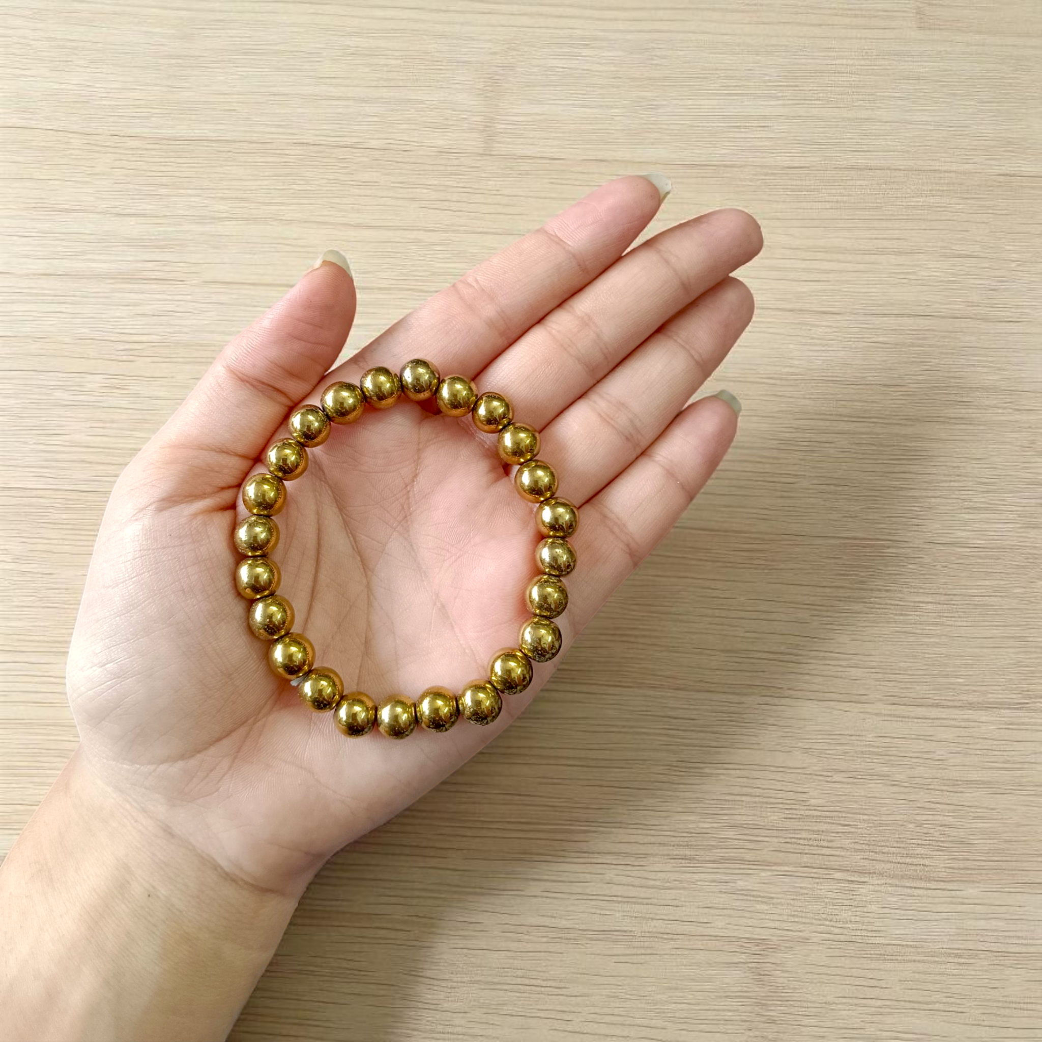 Lab Certified Golden Pyrite Bracelet - Natural Pyrite Beads Bracelet by Timeshopee-Online Religious Store