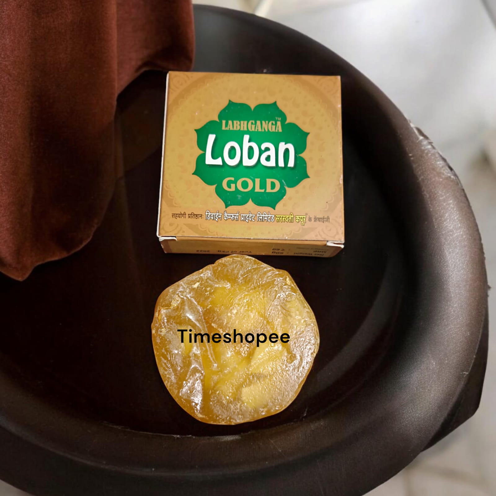 Labhganga Gold Loban 50gm pack, organic and easy to crush, ideal for hawan and pooja from Timeshopee