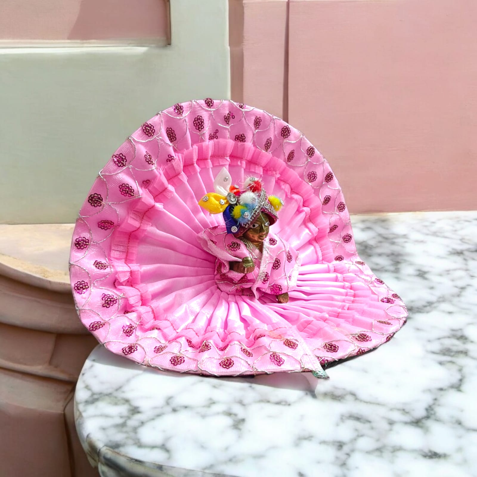 Laddu Gopal Dress Size 6No with 12-inch diameter - Elegant Design by Timeshopee