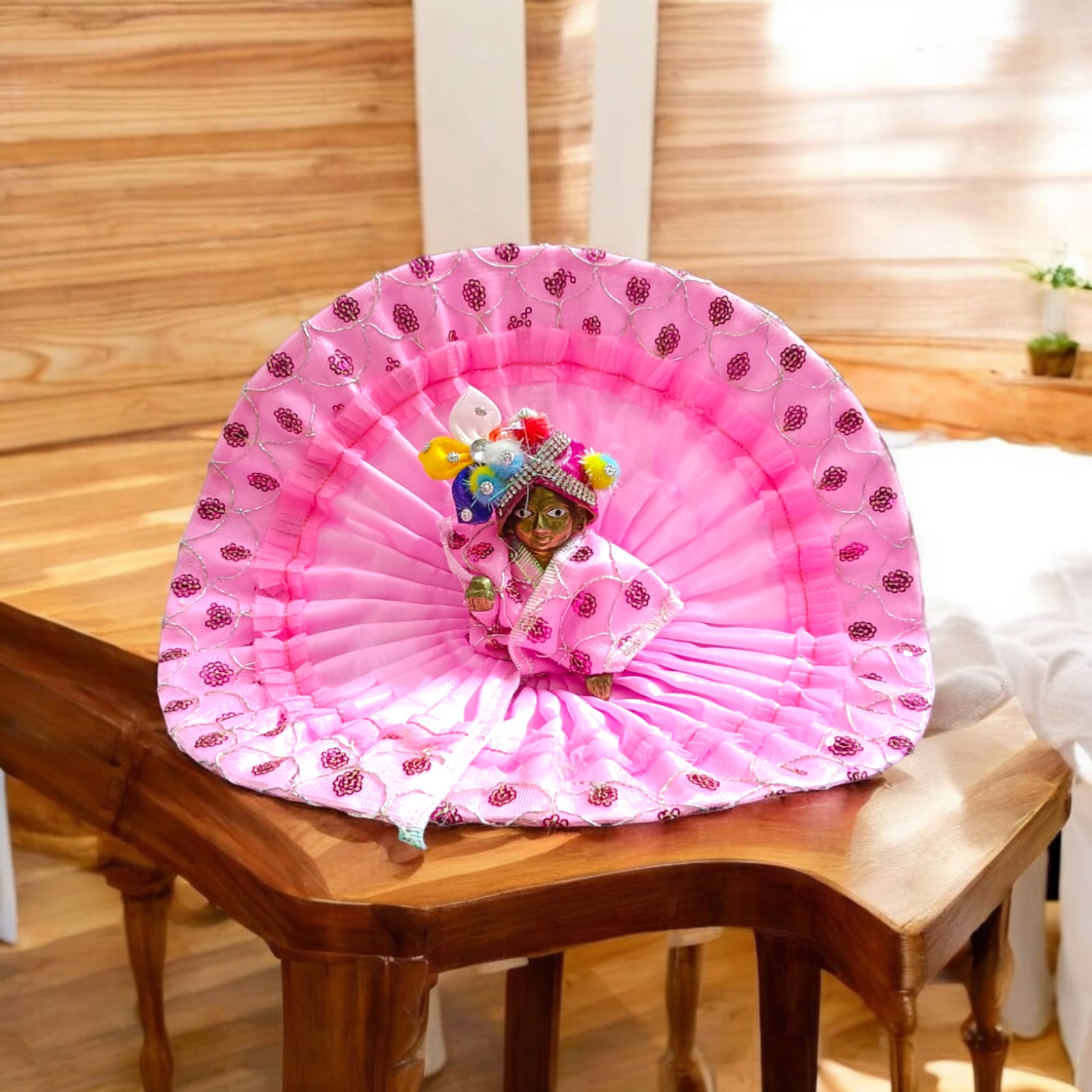 Laddu Gopal Dress Size 6No with 12-inch diameter - Elegant Design by Timeshopee