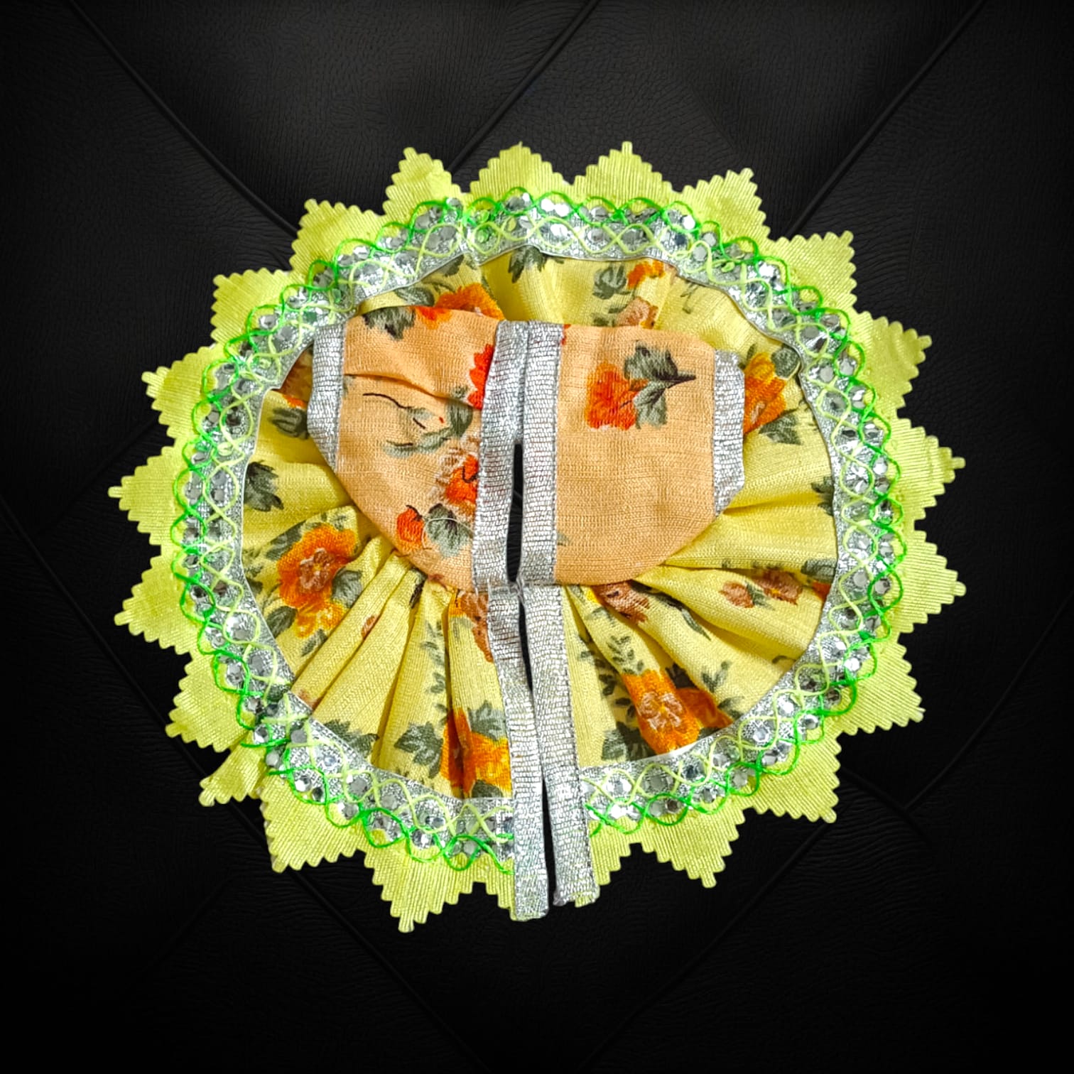 Laddu Gopal Dress | Stylish Border with Cotton Dress | Laddu Gopal Poshak | Lord Krishna Dress | Size 2 No. | Timeshopee