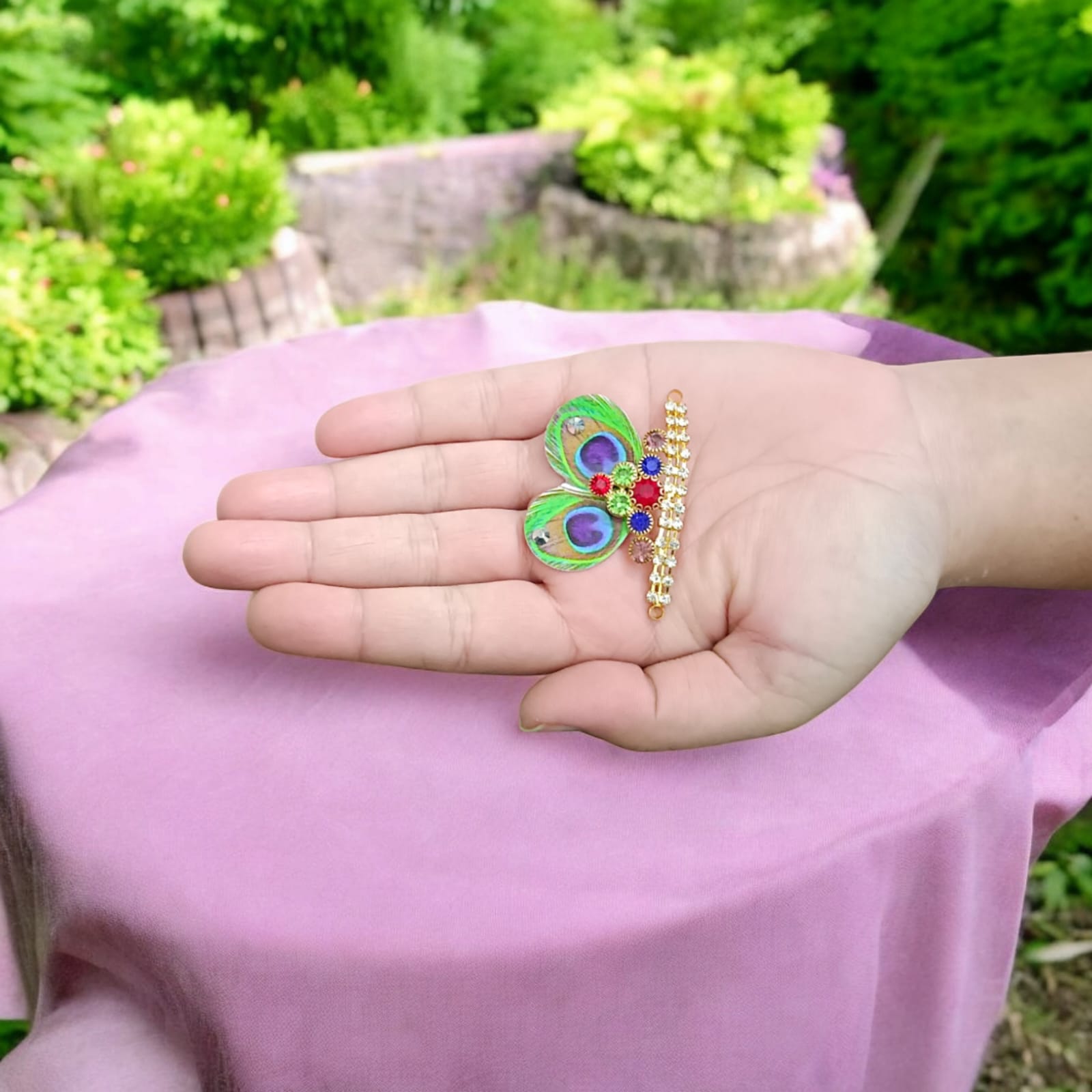 Laddu Gopal Morpankh Mukut with Peacock Design | Timeshopee