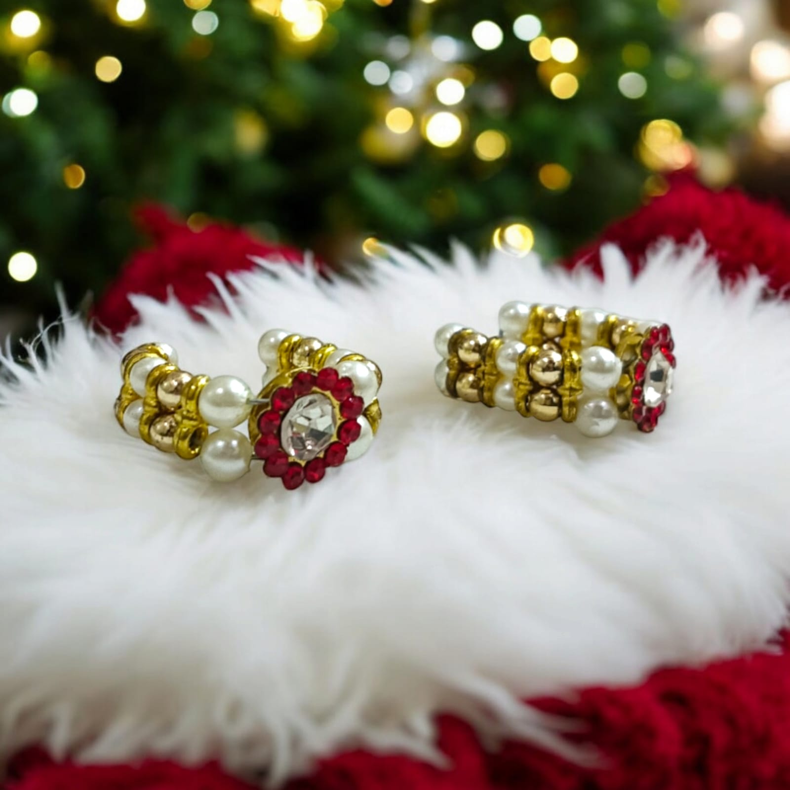 Laddu Gopal Moti Kada Set in six vibrant colors—Red, Peach, Yellow, Purple, Turquoise, and Dark Green by Timeshopee