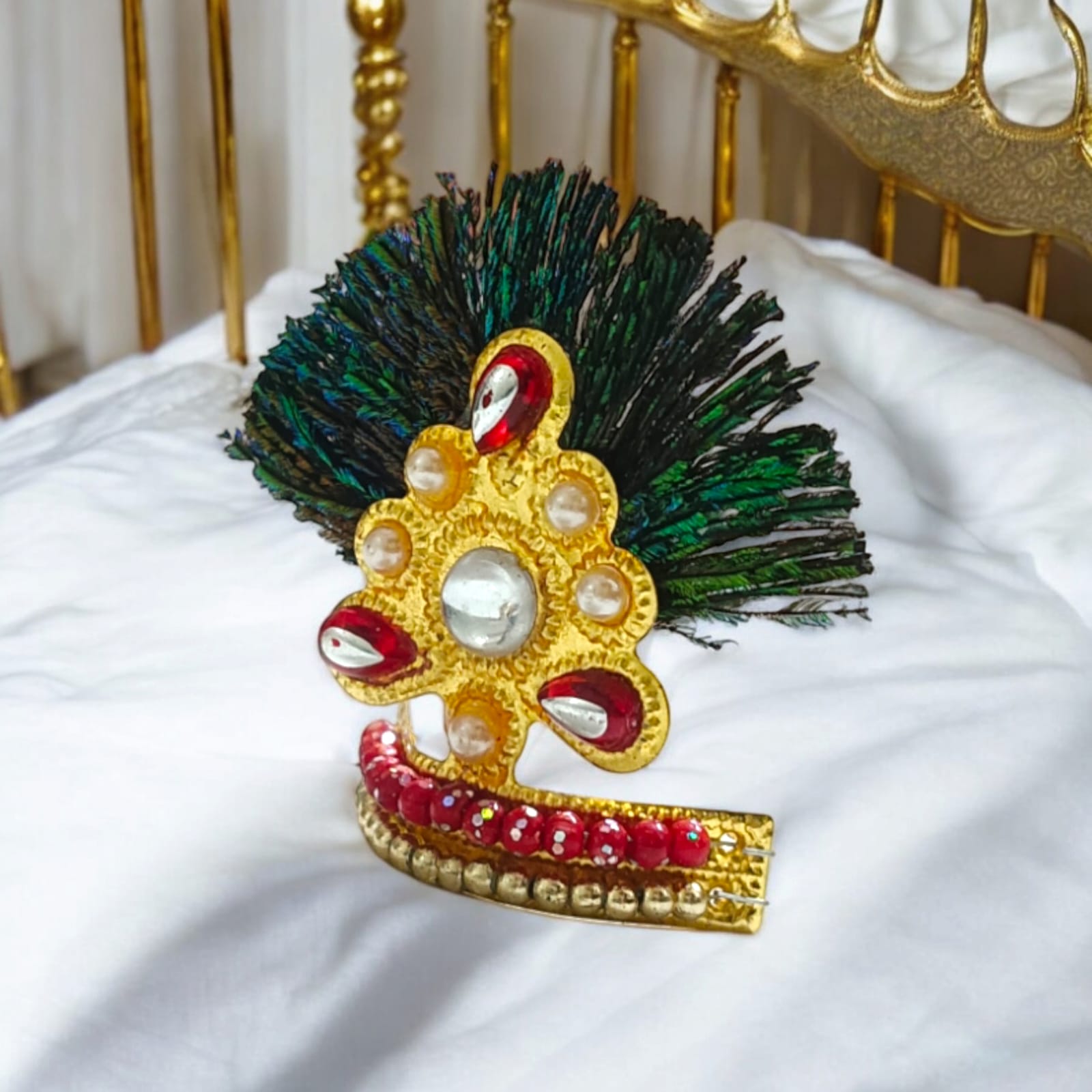 Laddu Gopal Mukut | Adjustable Bal Gopal Crown | Timeshopee