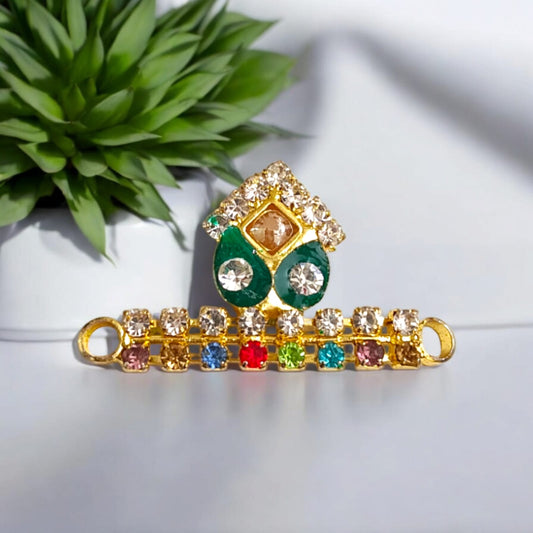 Laddu Gopal Mukut in Parrot Green, Dark Green, Bright Pink, Mehroon, and Navy Blue with an adjustable design by Timeshopee
