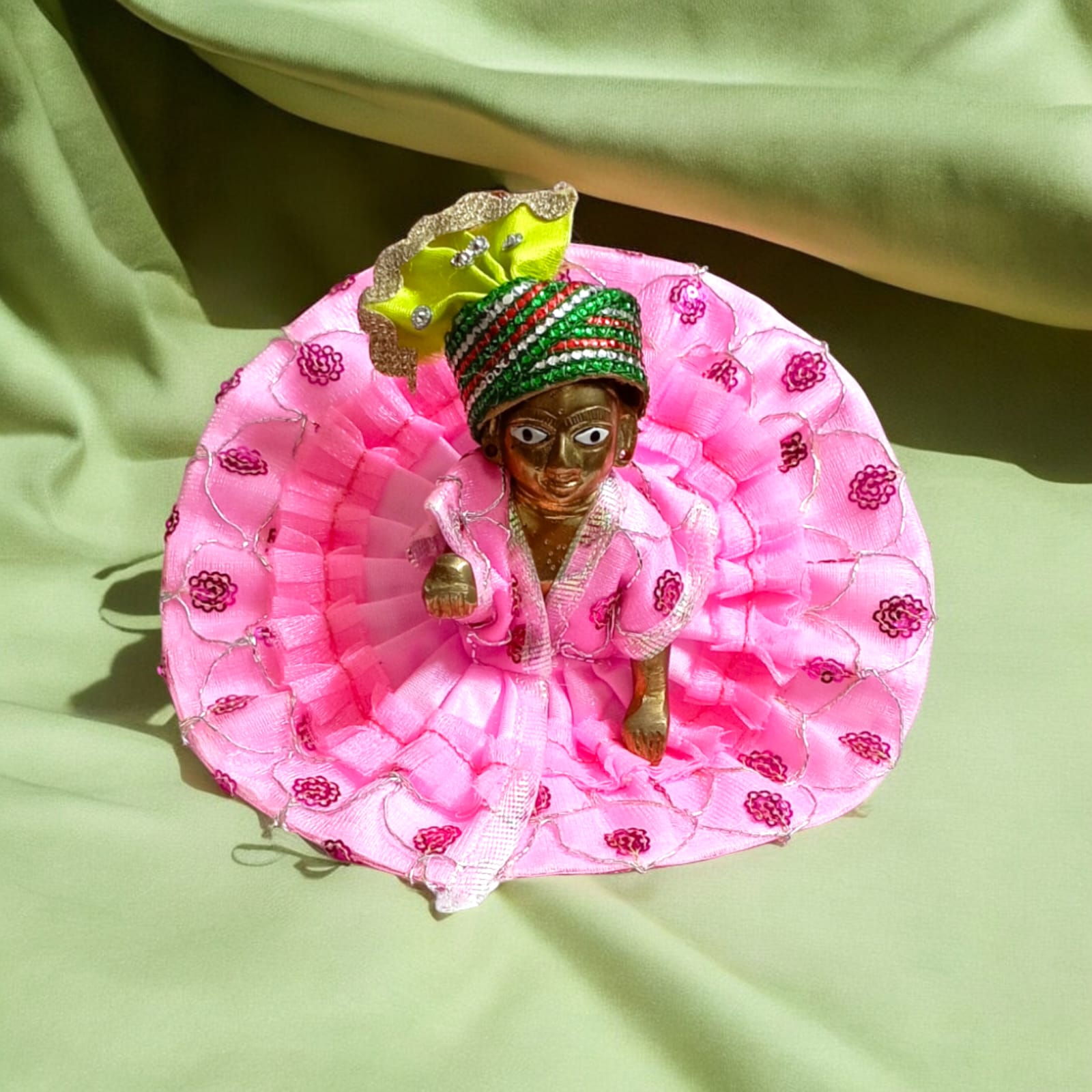 Laddu Gopal Pagdi Set of 6 | Size 5 No | Elegant Adornment for Idol