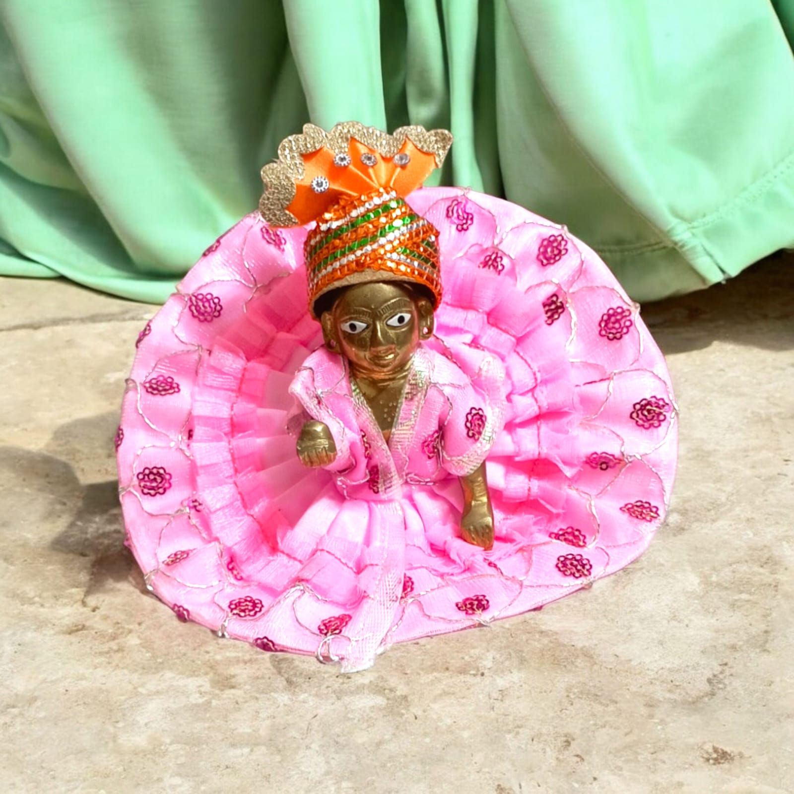 Laddu Gopal Pagdi Set of 6 | Size 5 No | Elegant Adornment for Idol