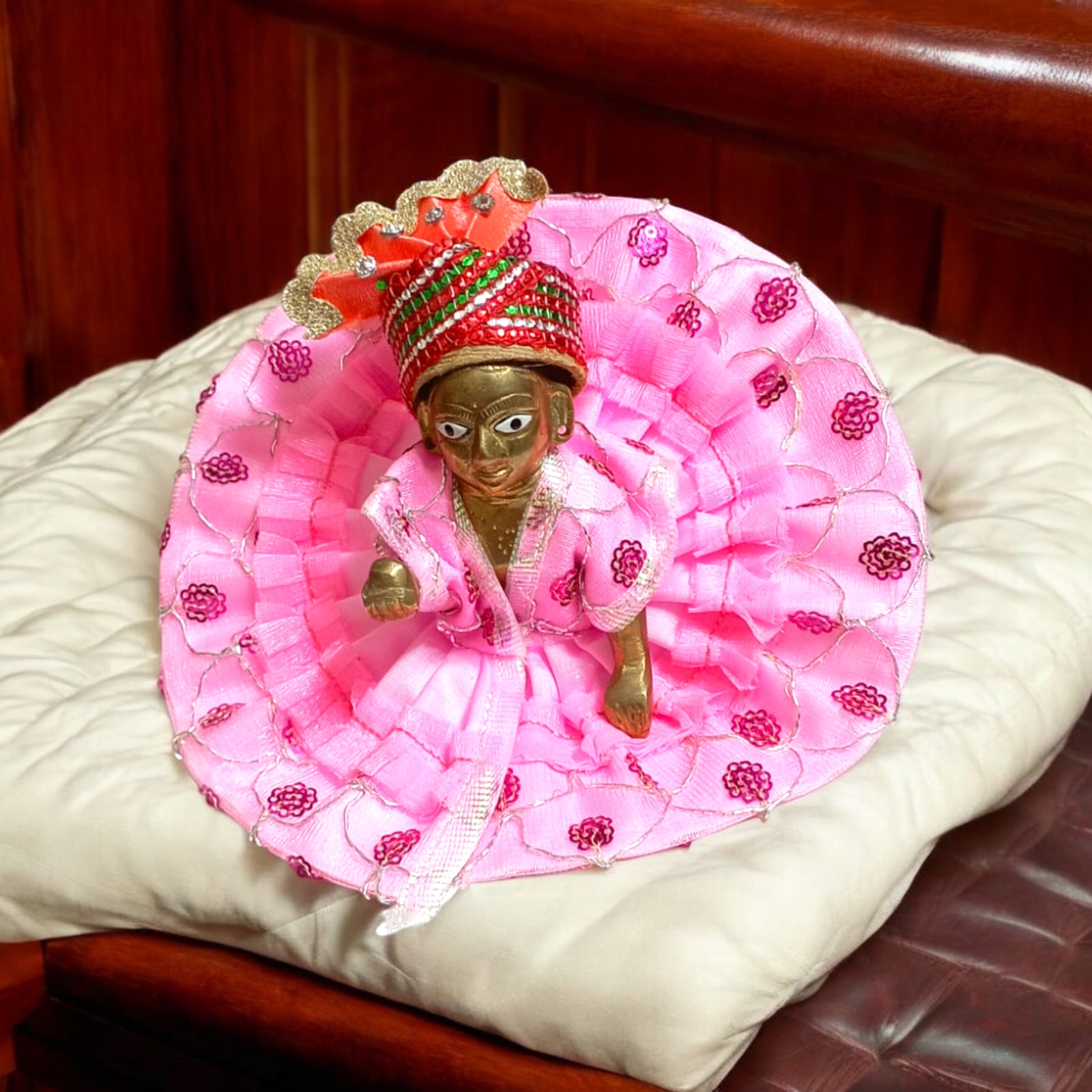 Laddu Gopal Pagdi Set of 6 | Size 5 No | Elegant Adornment for Idol