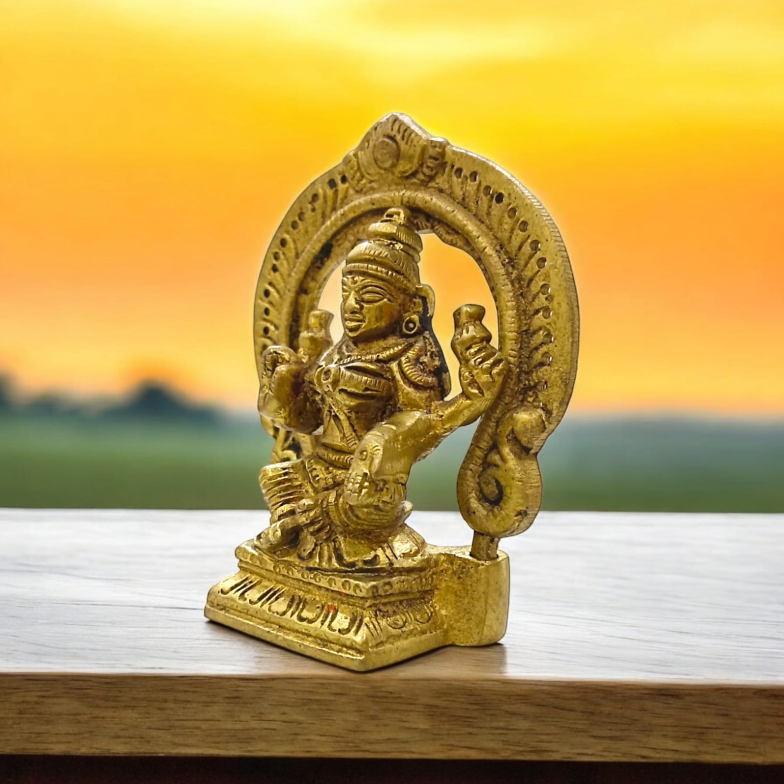Lakshmi Mata Brass Murti - 9 cm Tall, 236 gm, Intricate Detailing