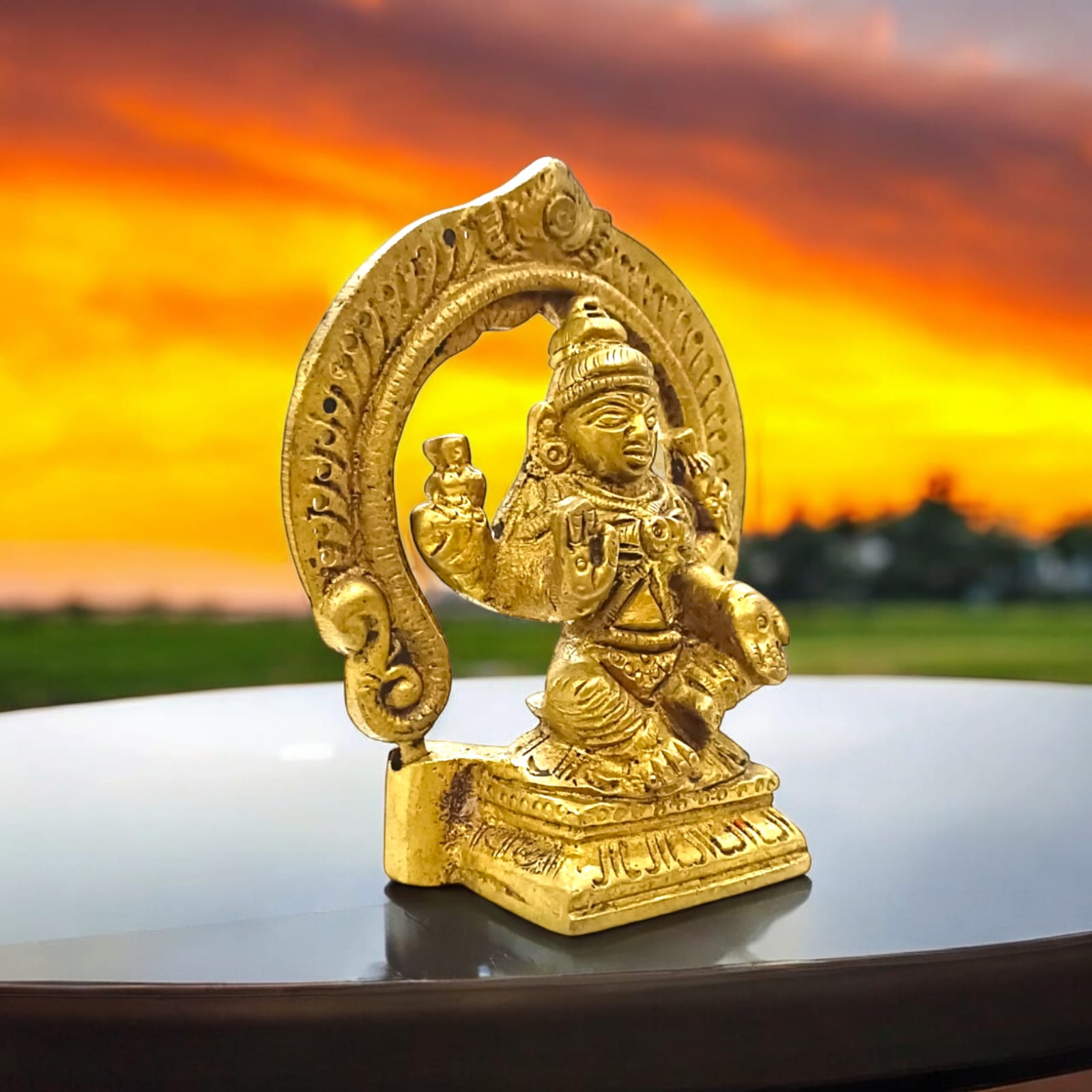 Lakshmi Mata Brass Murti - 9 cm Tall, 236 gm, Intricate Detailing