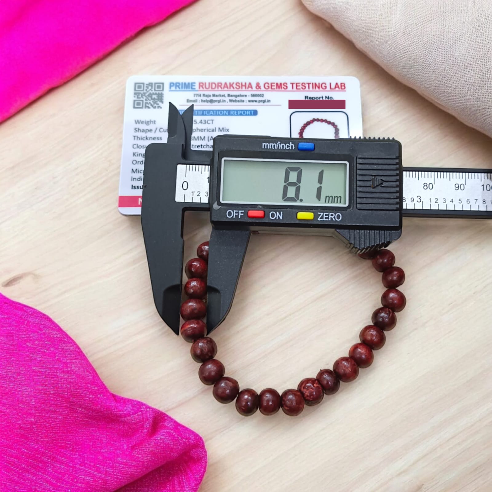 Lal Chandan Bracelet | Lab Certified Red Sandalwood