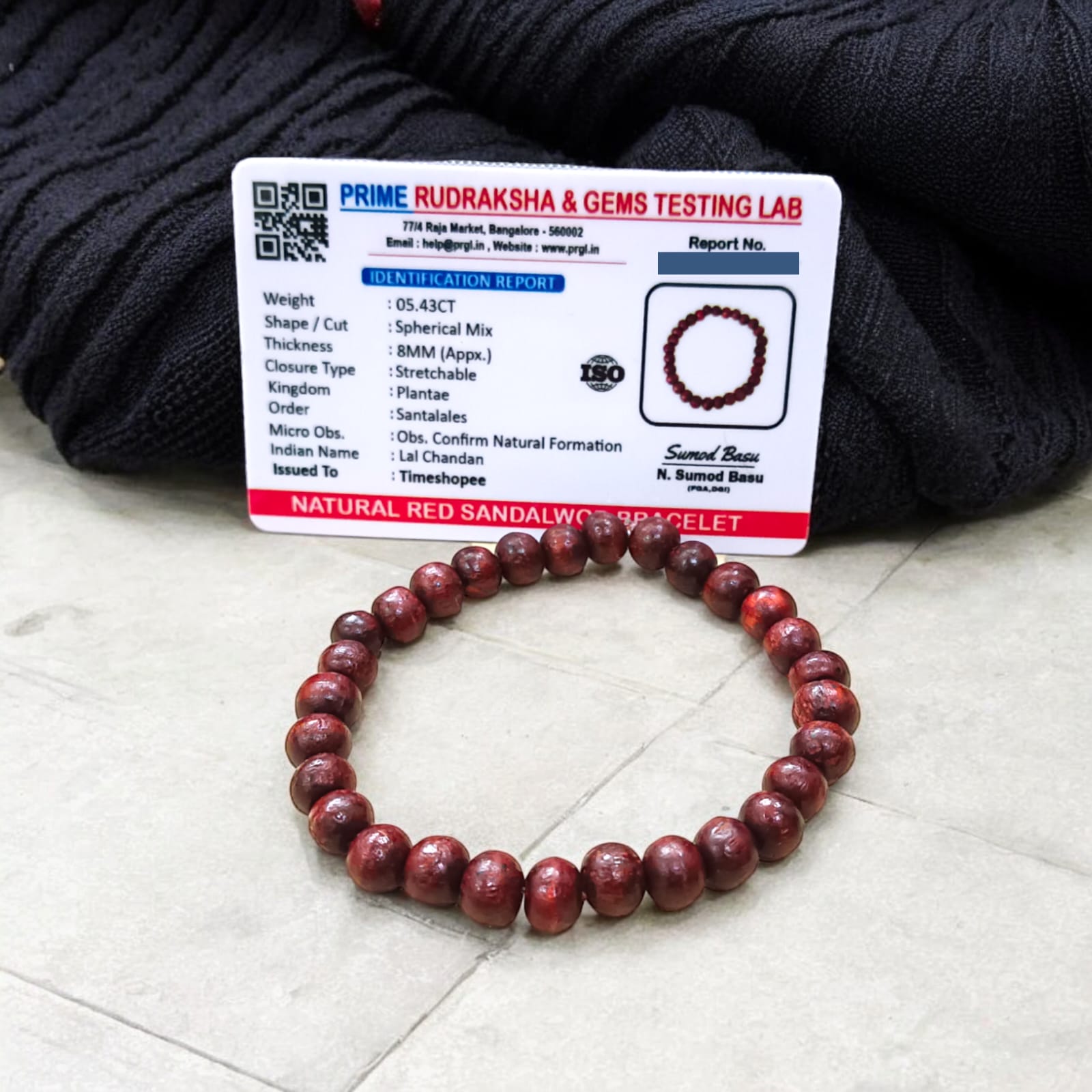 Lal Chandan Bracelet | Lab Certified Red Sandalwood