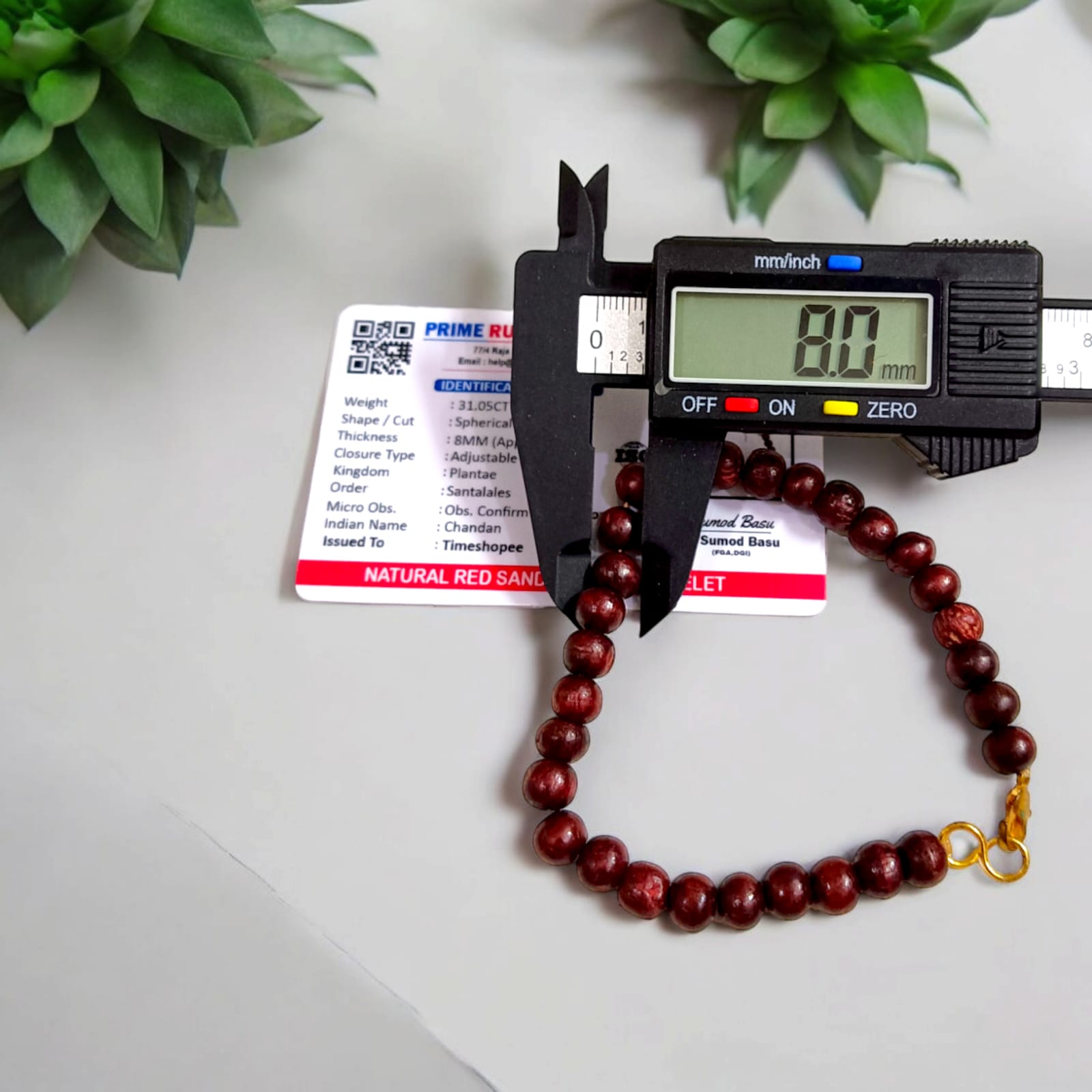 Lal Chandan Bracelet | Lab Certified Red Sandalwood