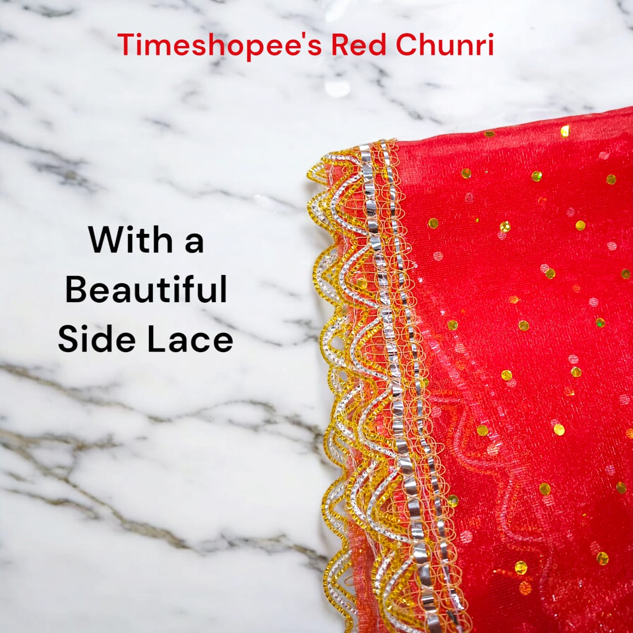 Lal Chunni Mata Rani Chuniri Red Colour 2 Meter | Timeshopee