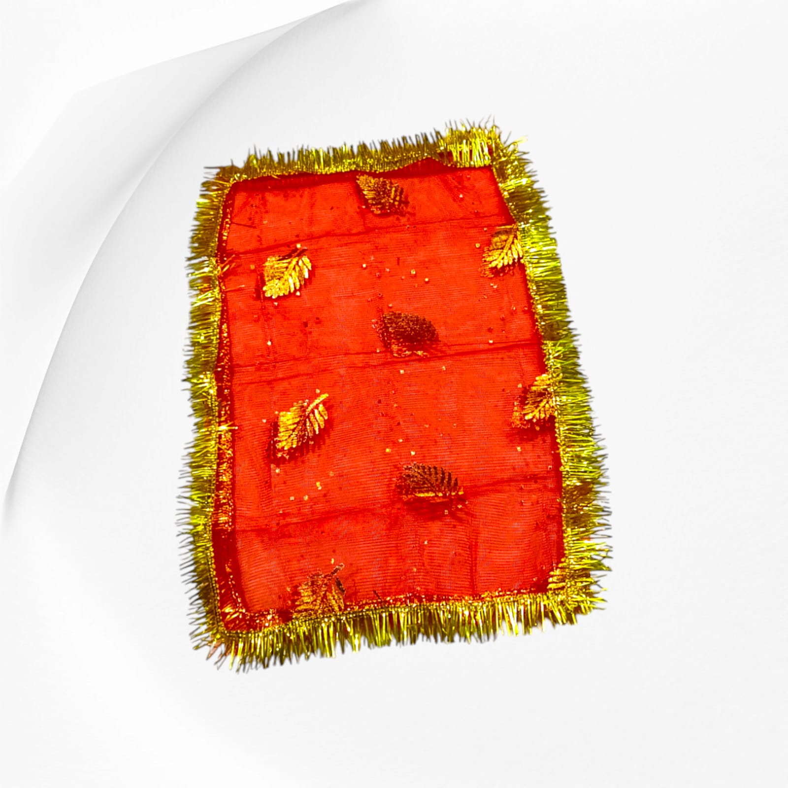 Lal Chunni Mata Rani Red Chuniri 17x8 inches with Golden Flower Design | Timeshopee