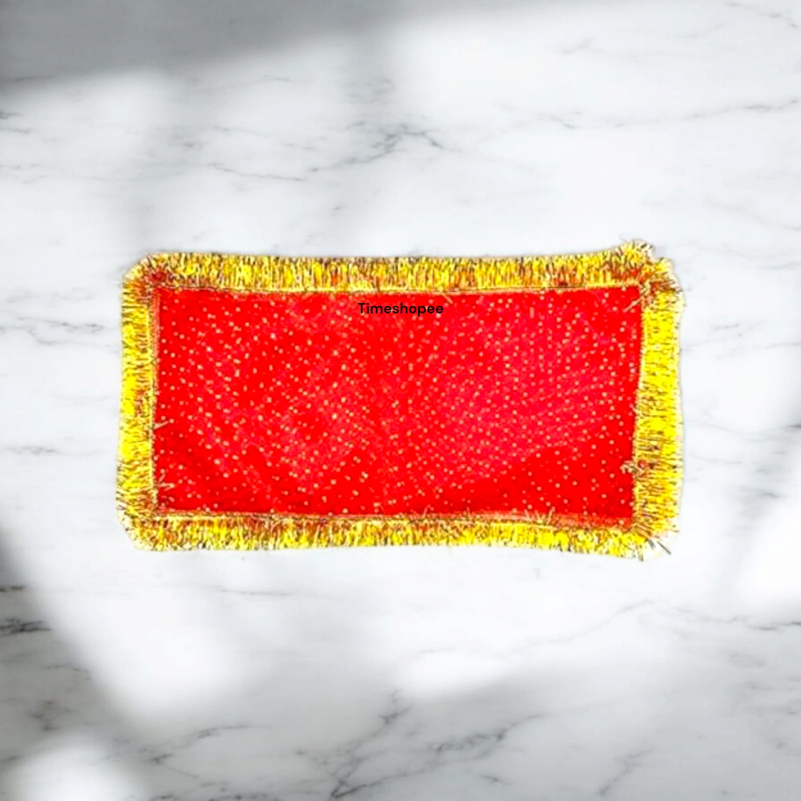 Lal Chunni Mata Rani Red Chuniri 17x8 inches with Golden Gotta Border | Timeshopee