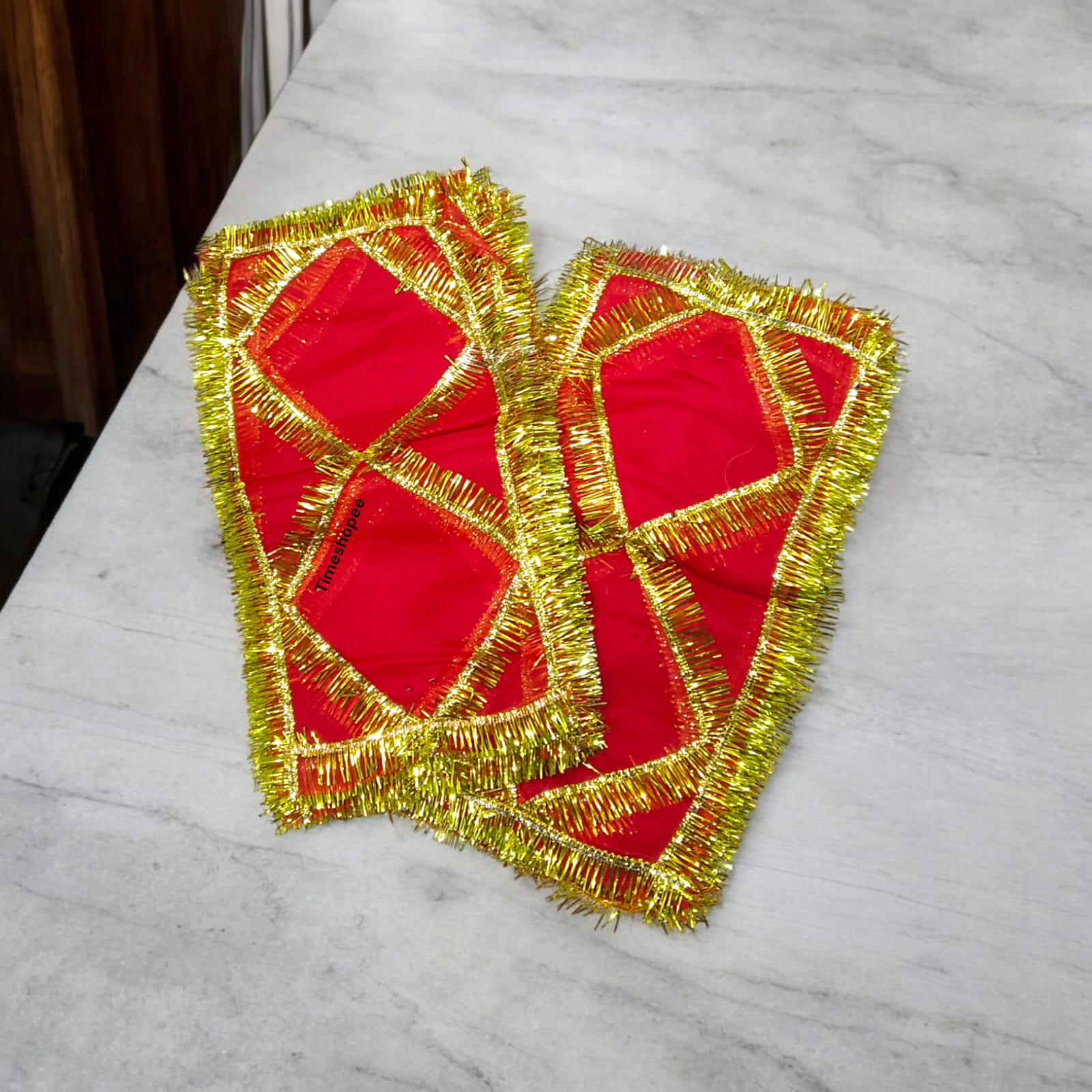 Lal Chunni Mata Rani Red Chuniri 17x8 inches with Golden Gotta Design | Timeshopee