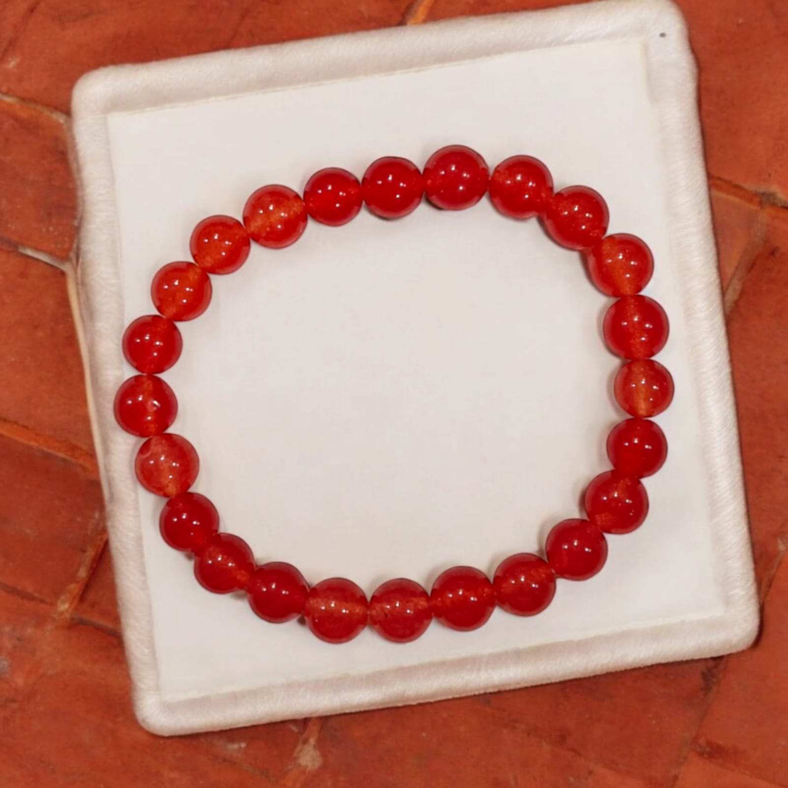 Lal Hakik Red Agate Bracelet with 8MM Beads from Timeshopee