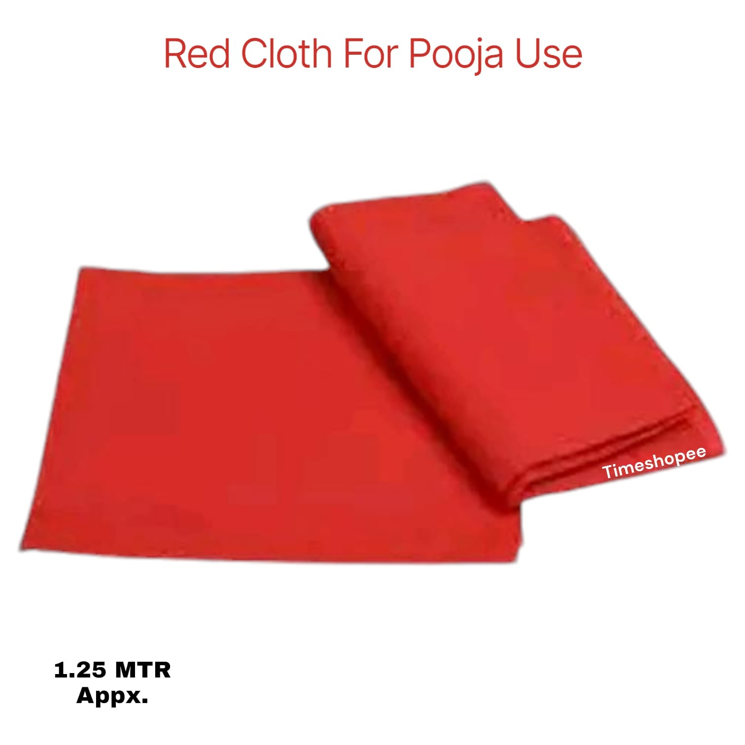 Lal Kapda, Red Cloth for Pooja, 1.25 Meter Worship Cloth, ideal for religious rituals and offerings - Timeshopee