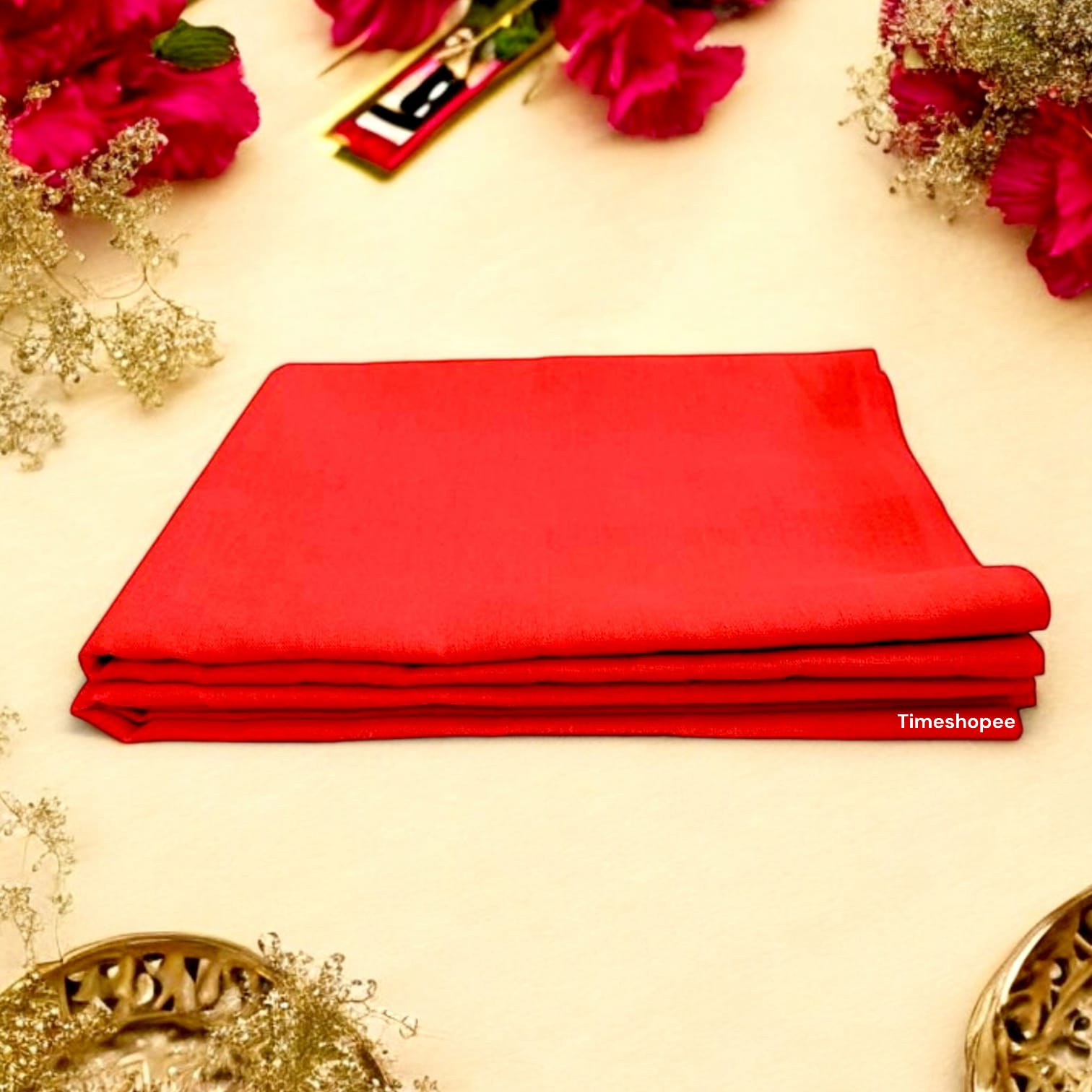 Lal Kapda, Red Cloth for Pooja, 1.25 Meter Worship Cloth, ideal for religious rituals and offerings - Timeshopee
