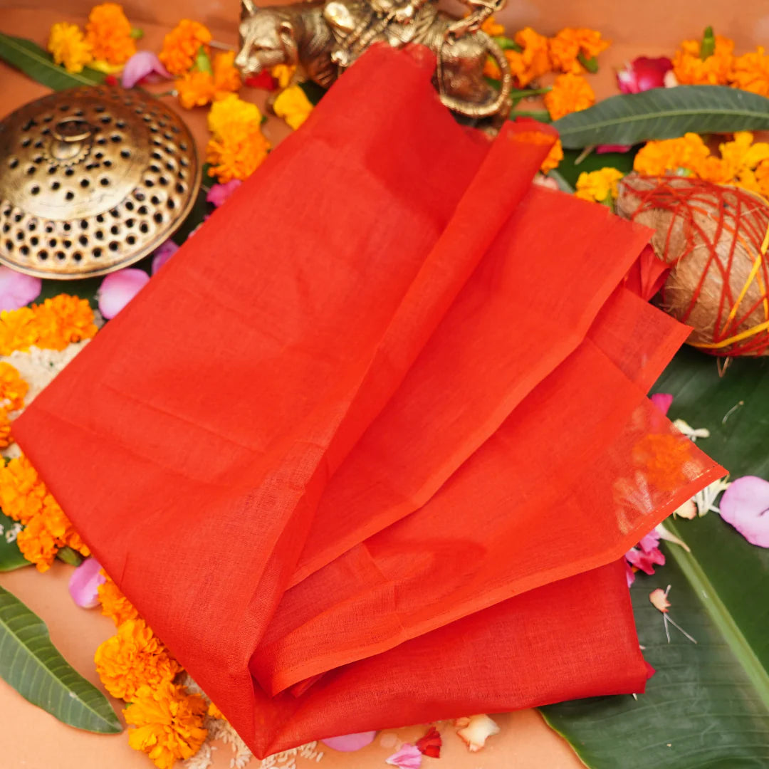 Lal Kapda, Red Cloth for Pooja, 1.25 Meter Worship Cloth, ideal for religious rituals and offerings - Timeshopee