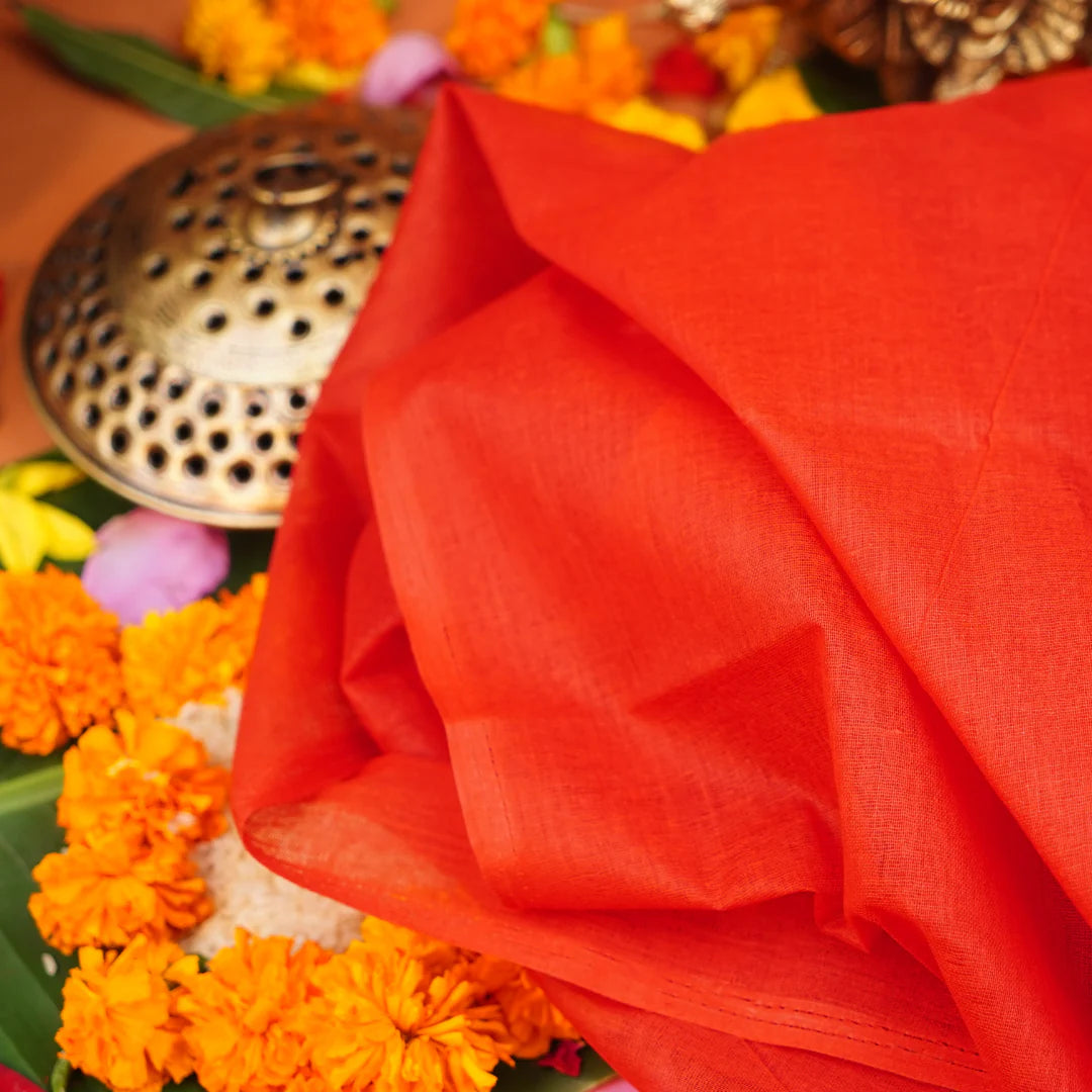 Lal Kapda, Red Cloth for Pooja, 1.25 Meter Worship Cloth, ideal for religious rituals and offerings - Timeshopee