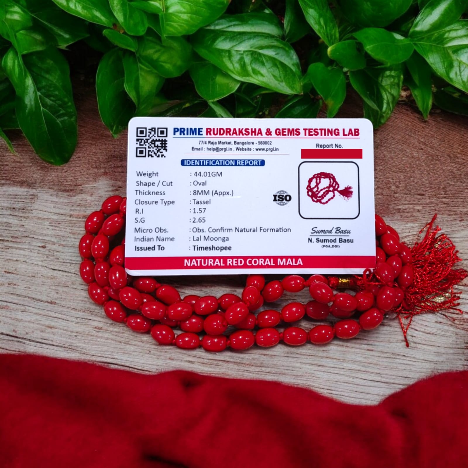 Lal Moonga Mala | Red Coral Mala Lab Certified By Timeshopee