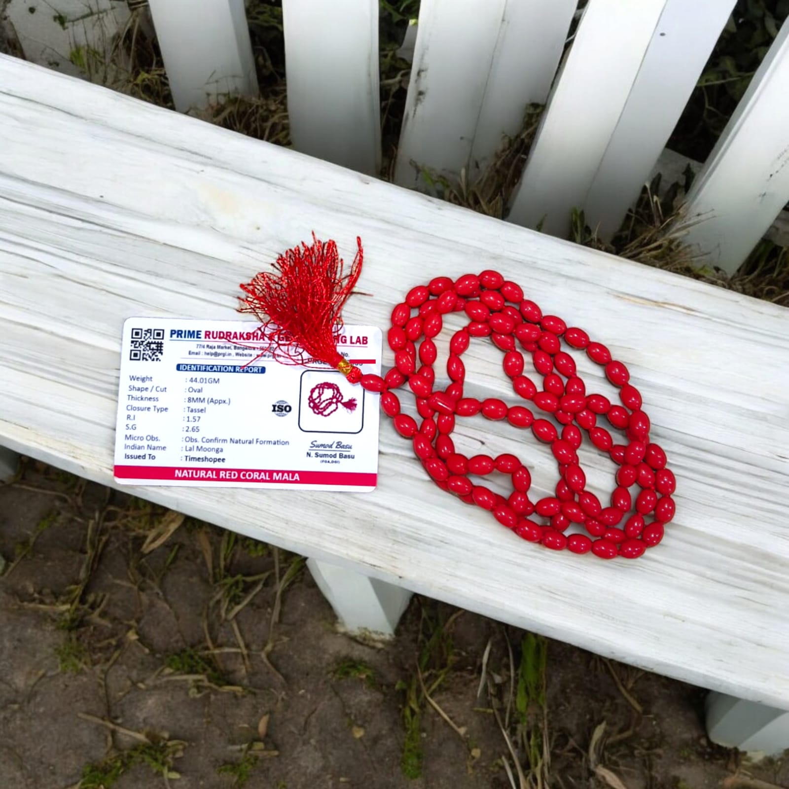 Lal Moonga Mala | Red Coral Mala Lab Certified By Timeshopee
