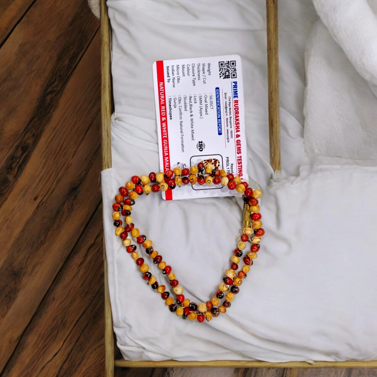 Lal Safed Gunja Mala | Lab Certified | Timeshopee