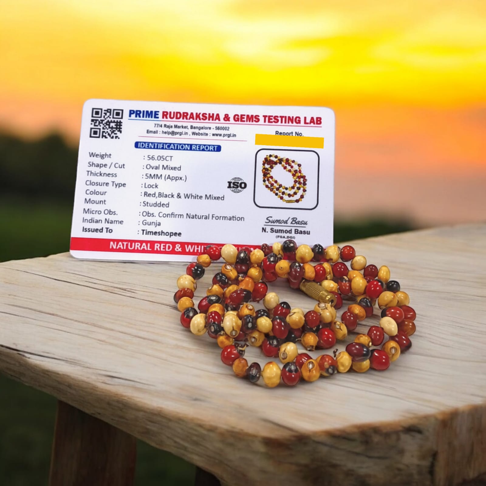 Lal Safed Gunja Mala | Lab Certified | Timeshopee