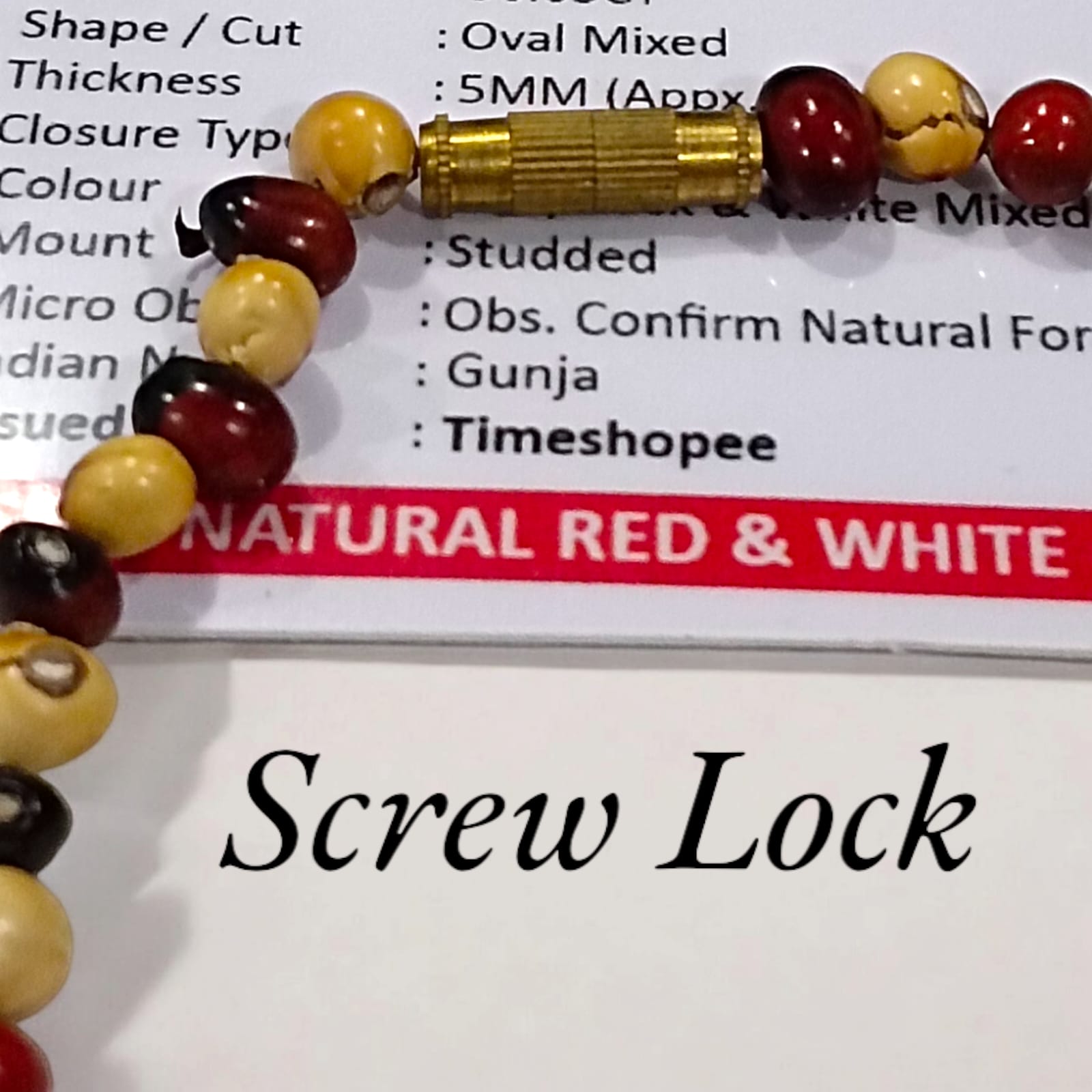 Lal Safed Gunja Mala | Lab Certified | Timeshopee