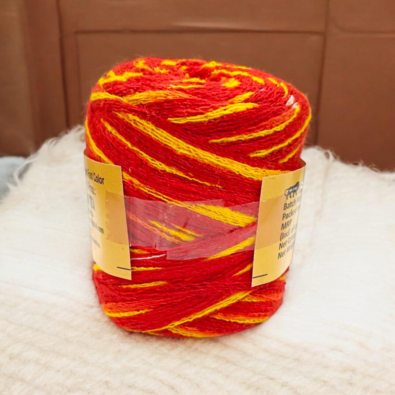 Large bundle of red moli kalawa, used in religious ceremonies for blessings and protection.