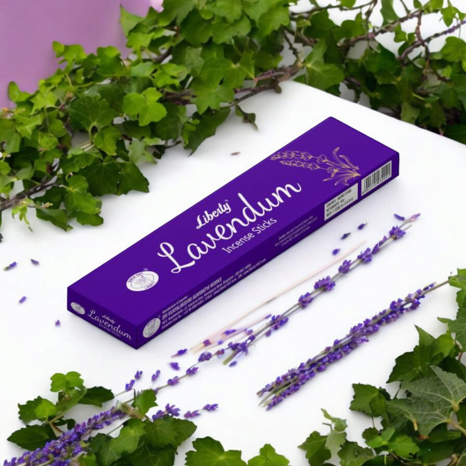 Lavender Incense Sticks 9 Inches with Scented Bathi, 40 Minutes Burning Time | Economy Pack with Free Gift Inside | Liberty | Timeshopee