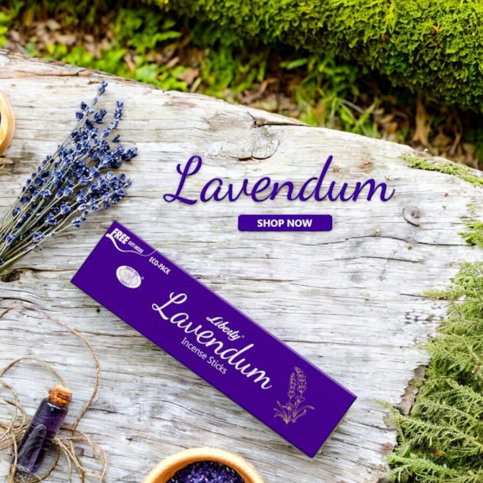 Lavender Incense Sticks 9 Inches with Scented Bathi, 40 Minutes Burning Time | Economy Pack with Free Gift Inside | Liberty | Timeshopee