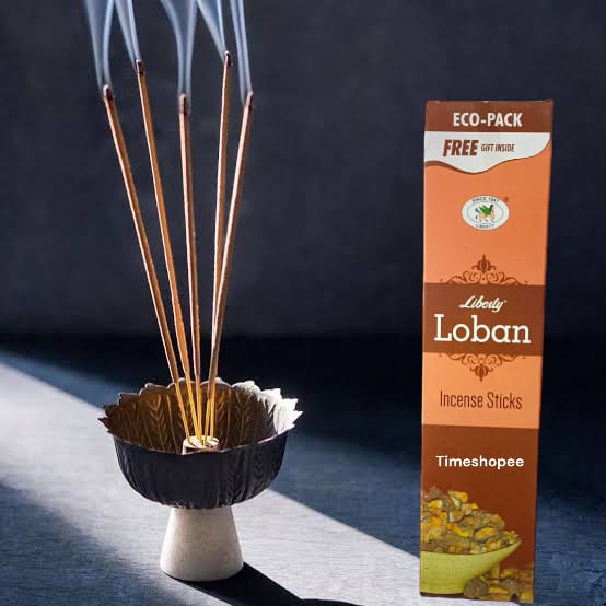 Loban Incense Sticks in an economy pack with a free gift inside, perfect for home and office temples, from Timeshopee