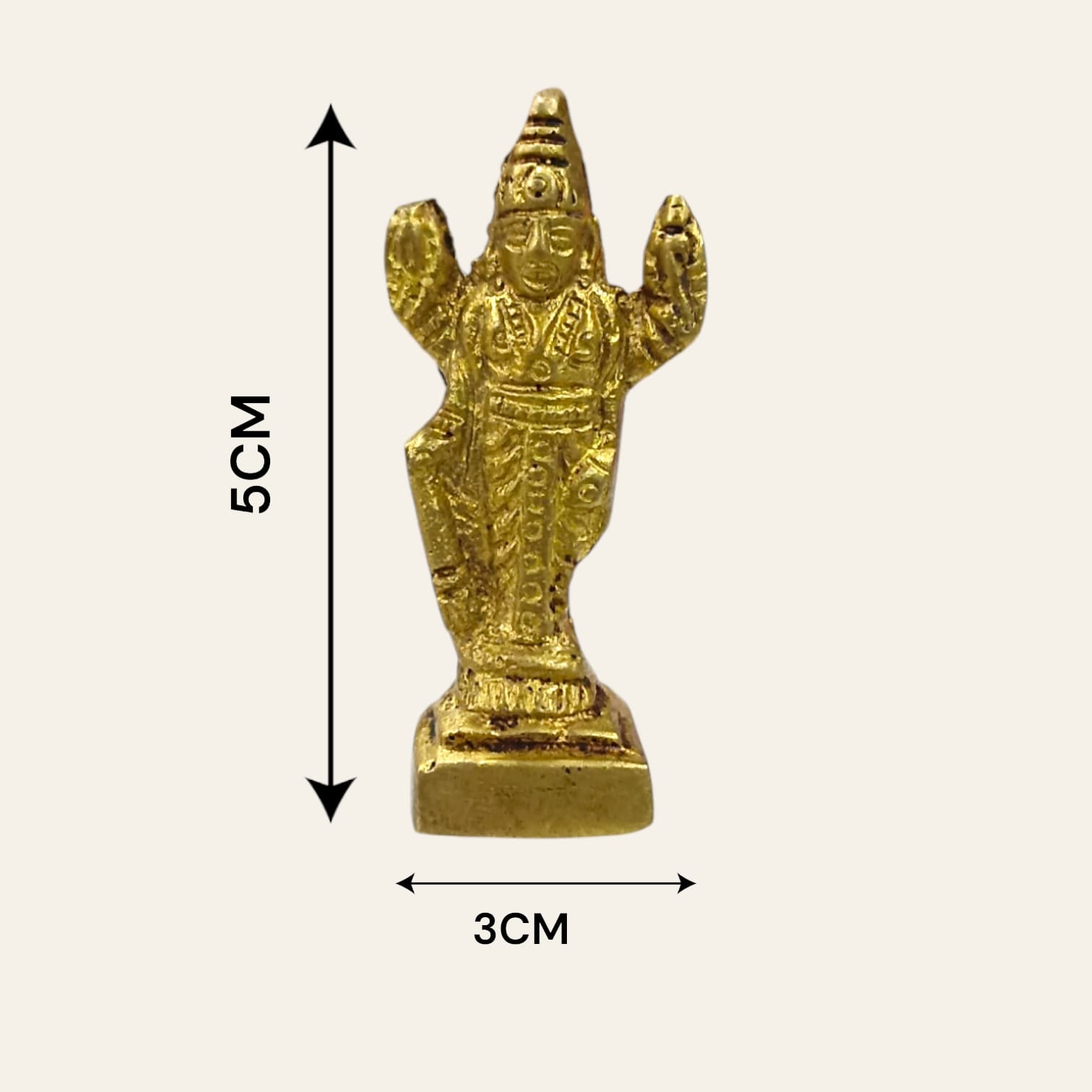 Lord Vishnu Brass Idol standing on a lotus pedestal, crafted by Timeshopee
