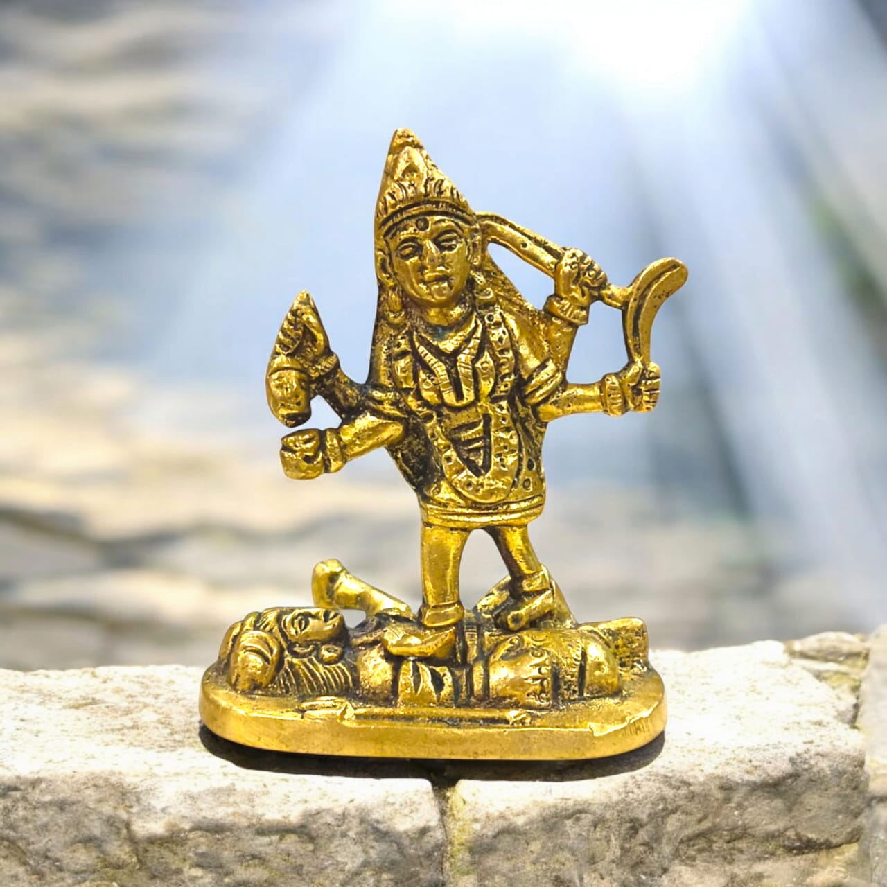 Maa Kaali Brass Idol, Kaali Mata Murti, 9 cm length, 200 grams, available at Timeshopee.