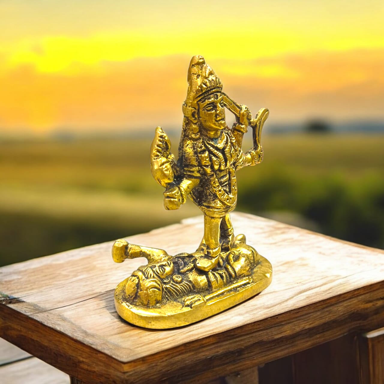 Maa Kaali Brass Idol, Kaali Mata Murti, 9 cm length, 200 grams, available at Timeshopee.