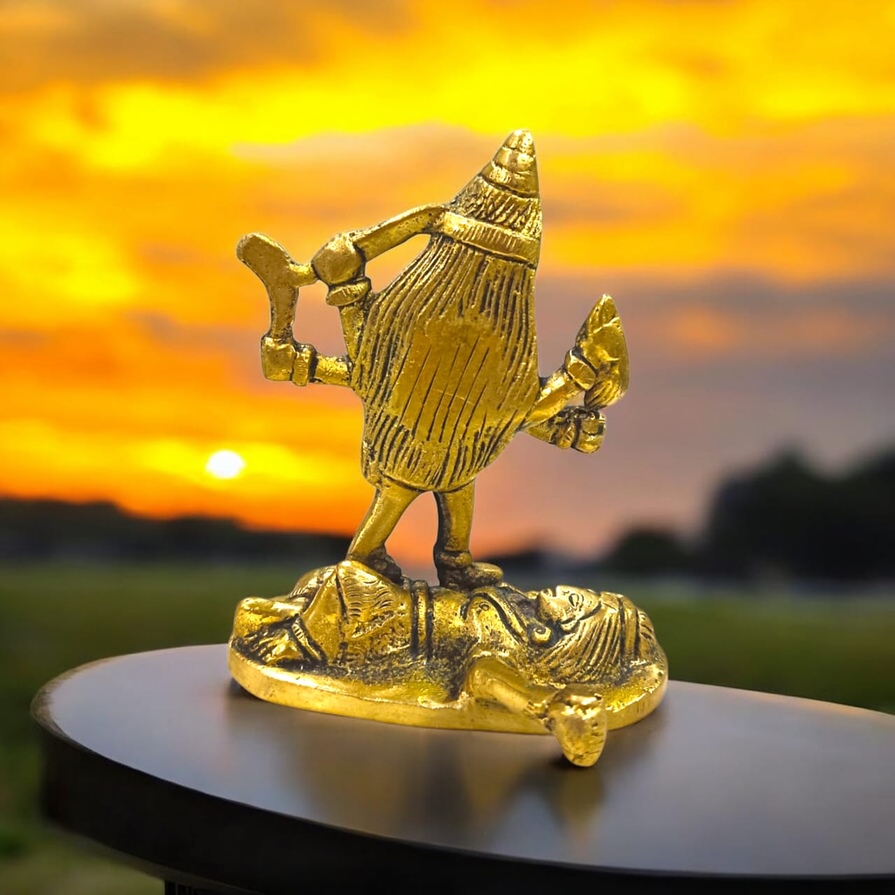 Maa Kaali Brass Idol, Kaali Mata Murti, 9 cm length, 200 grams, available at Timeshopee.