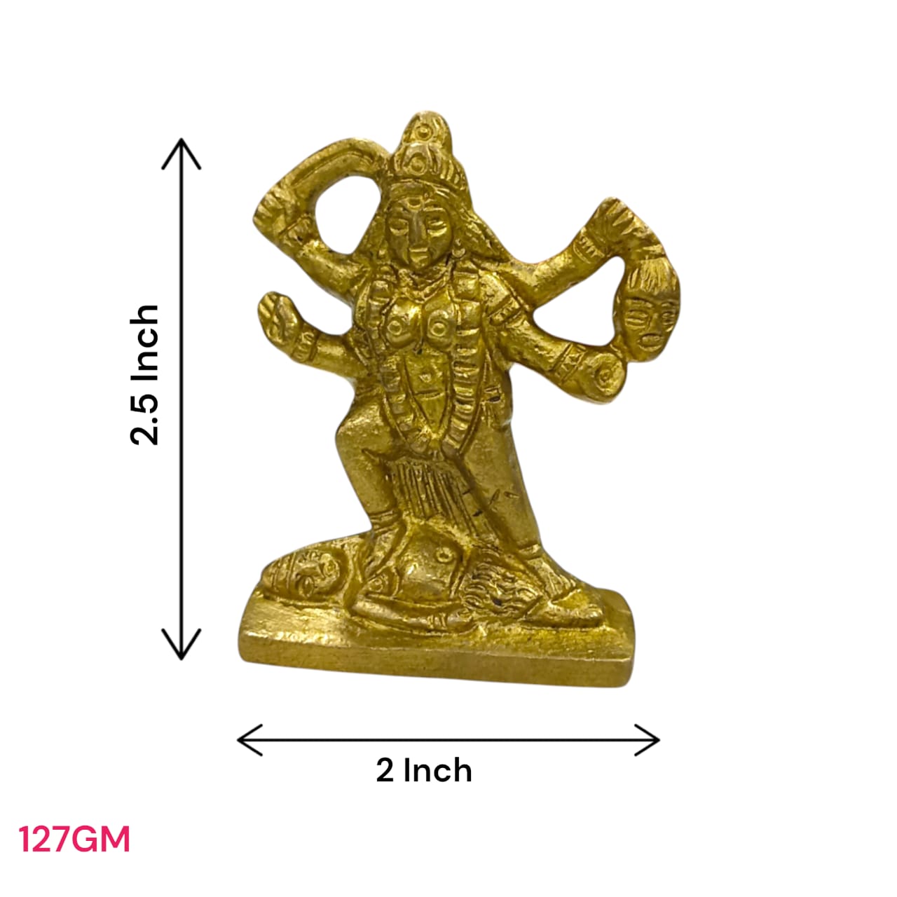 Maa Kali Brass Idol, Kali Mata Murti, 6.5 cm length, 123 grams, available at Timeshopee.