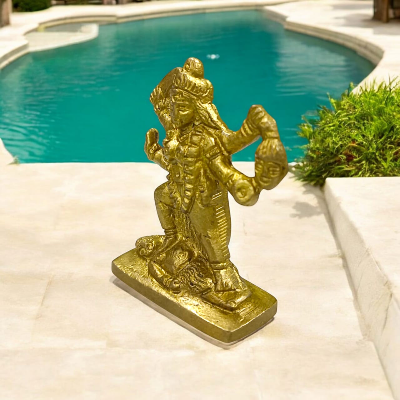 Maa Kali Brass Idol, Kali Mata Murti, 6.5 cm length, 123 grams, available at Timeshopee.