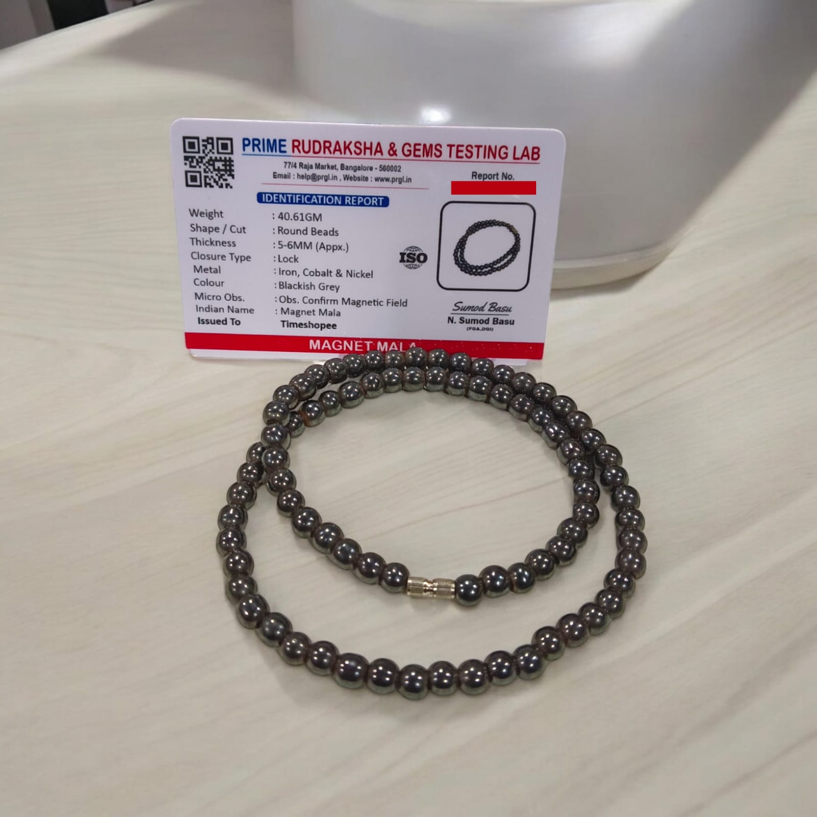 Magnetic Mala for Body | Lab Certified for Health and Circulation by Timeshopee