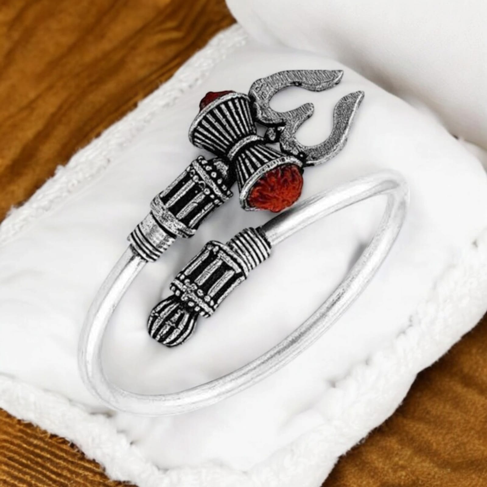 Mahadev Rudraksh Kada in Silver Metal by Timeshopee